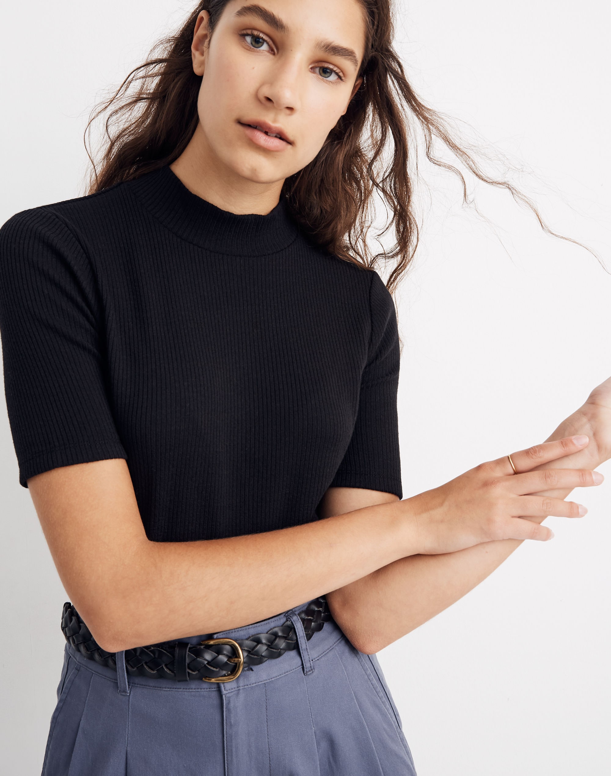 Ribbed Mockneck Top