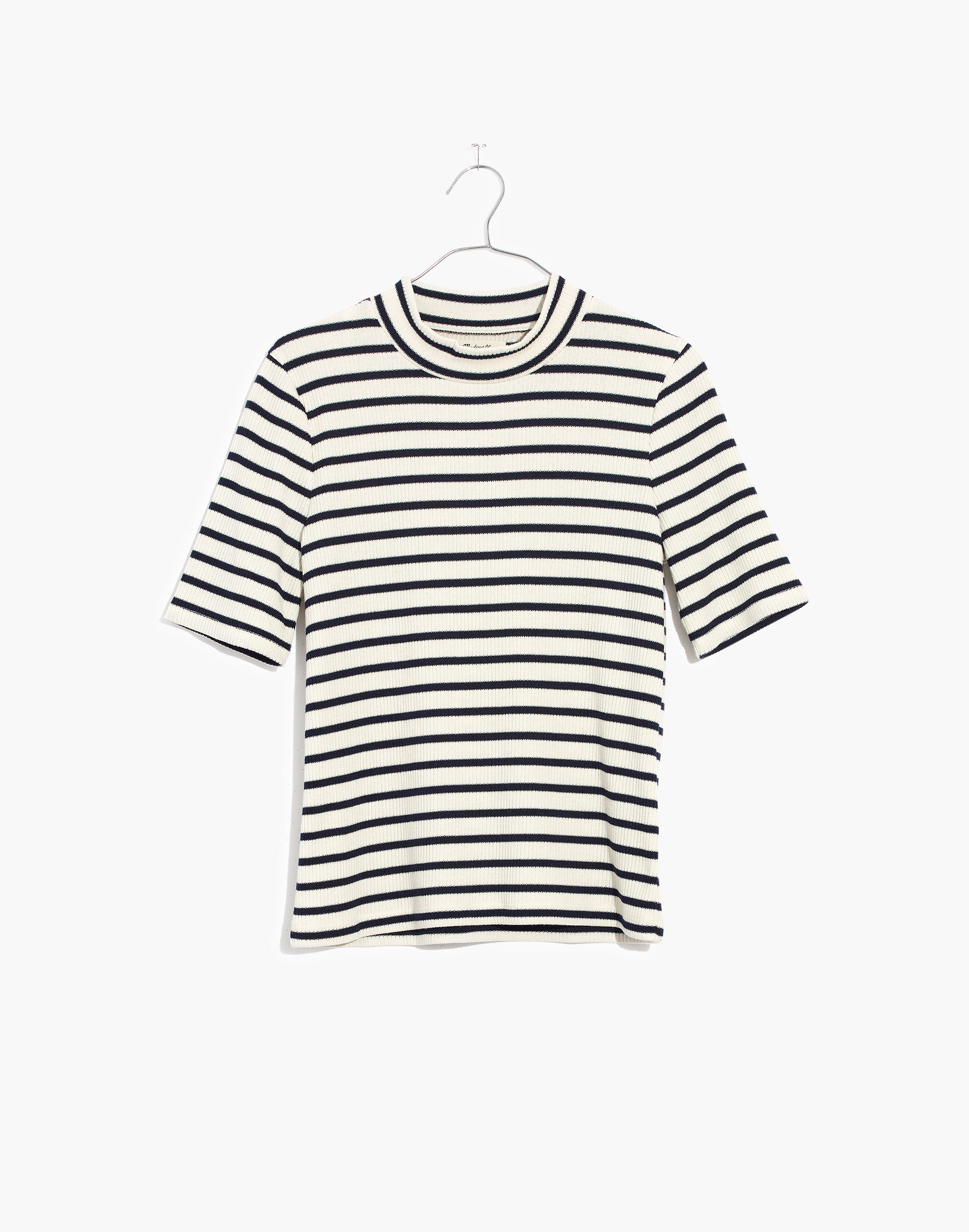 Ribbed Mockneck Top in Sailor Stripe