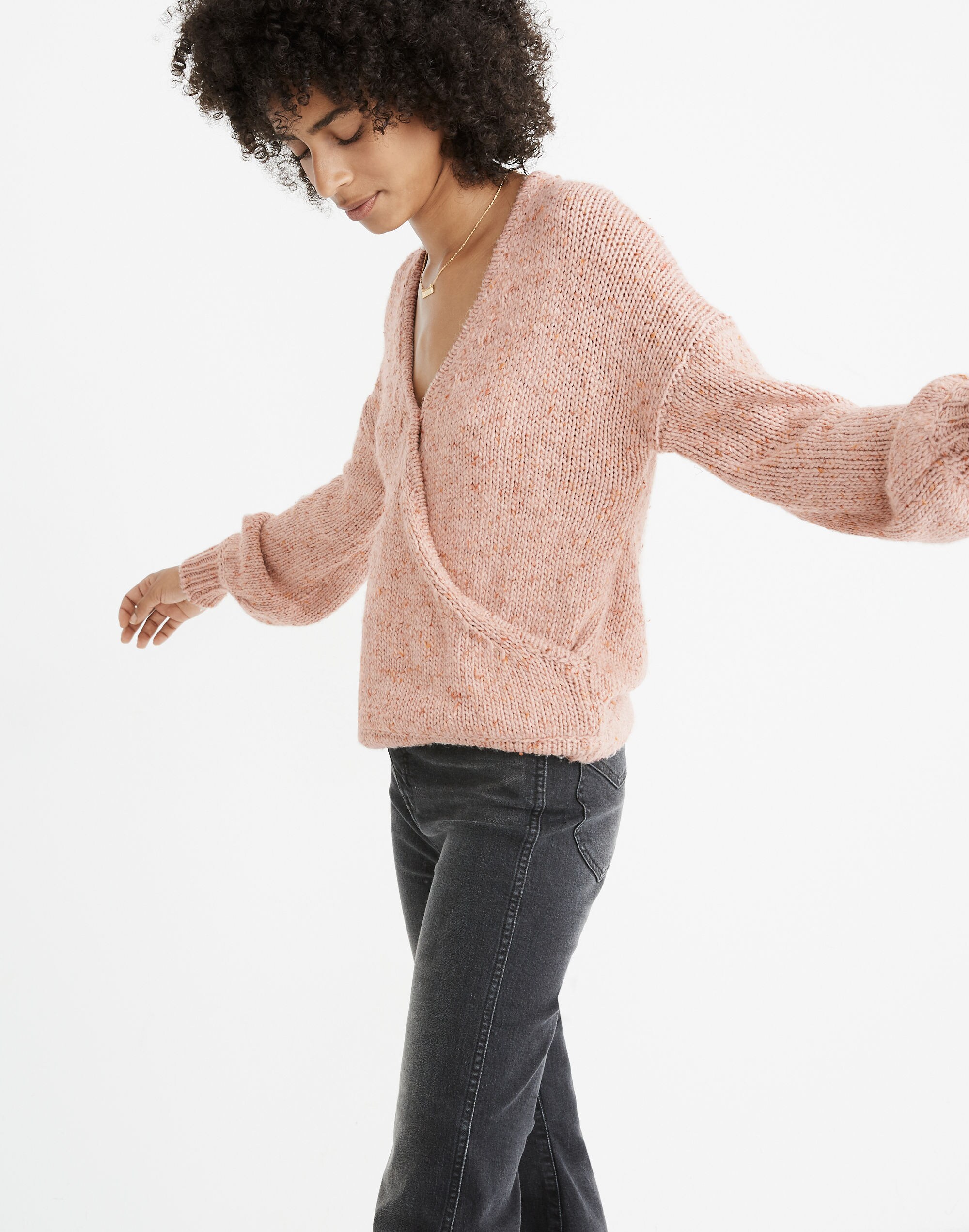 Beresford Wrap-Front Pullover Sweater