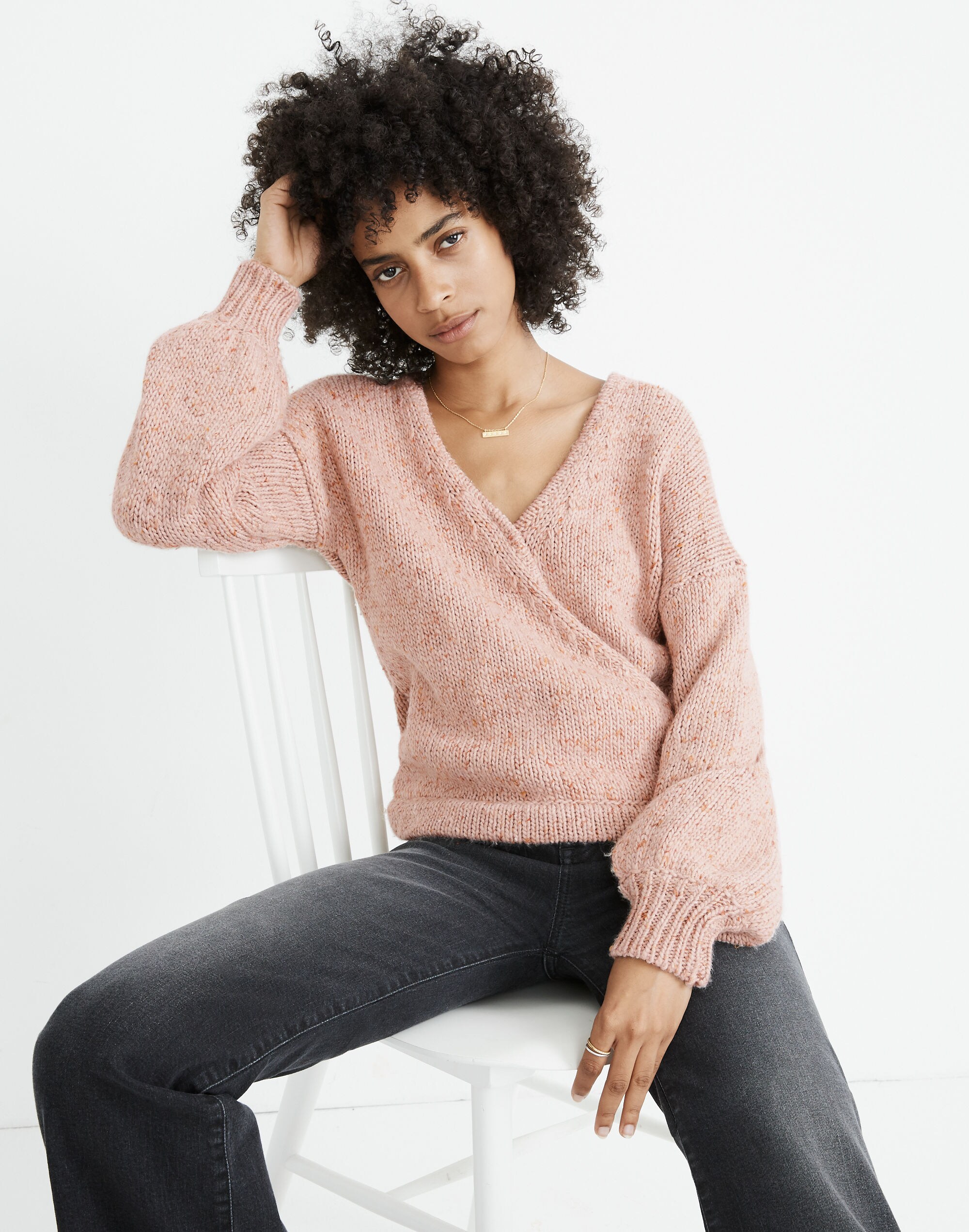 Beresford Wrap-Front Pullover Sweater