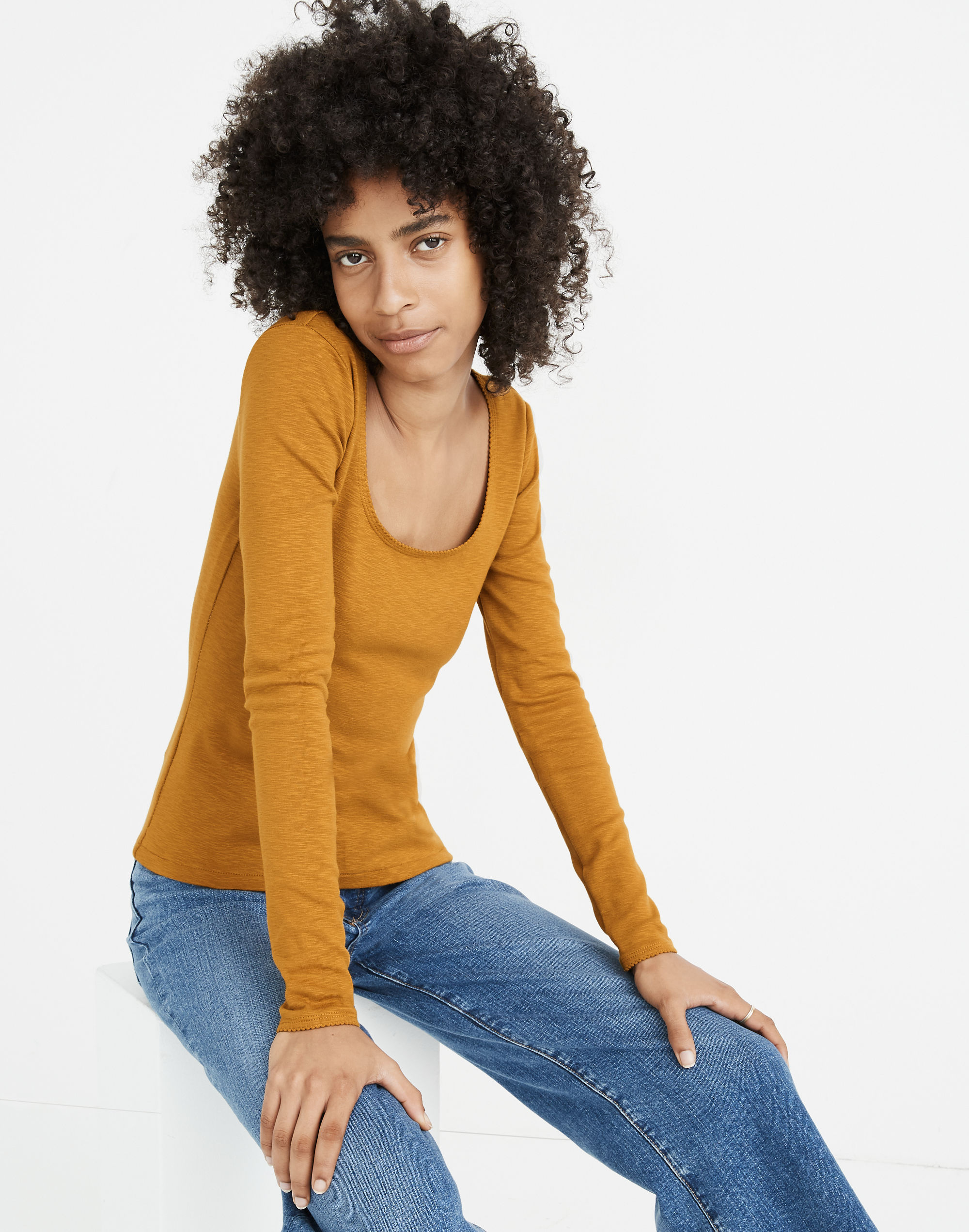 Scoopneck Long-Sleeve Baby Tee