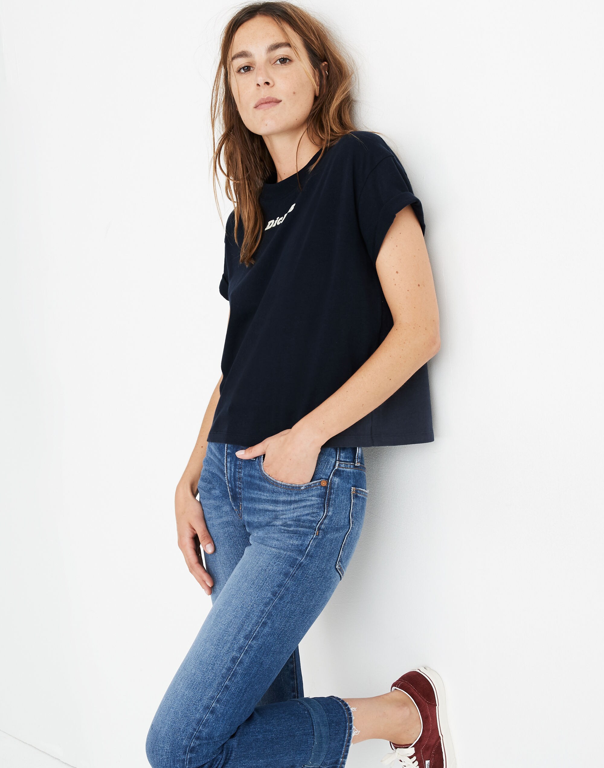 Madewell x Dickies&reg; Flocked Logo Crop Tee