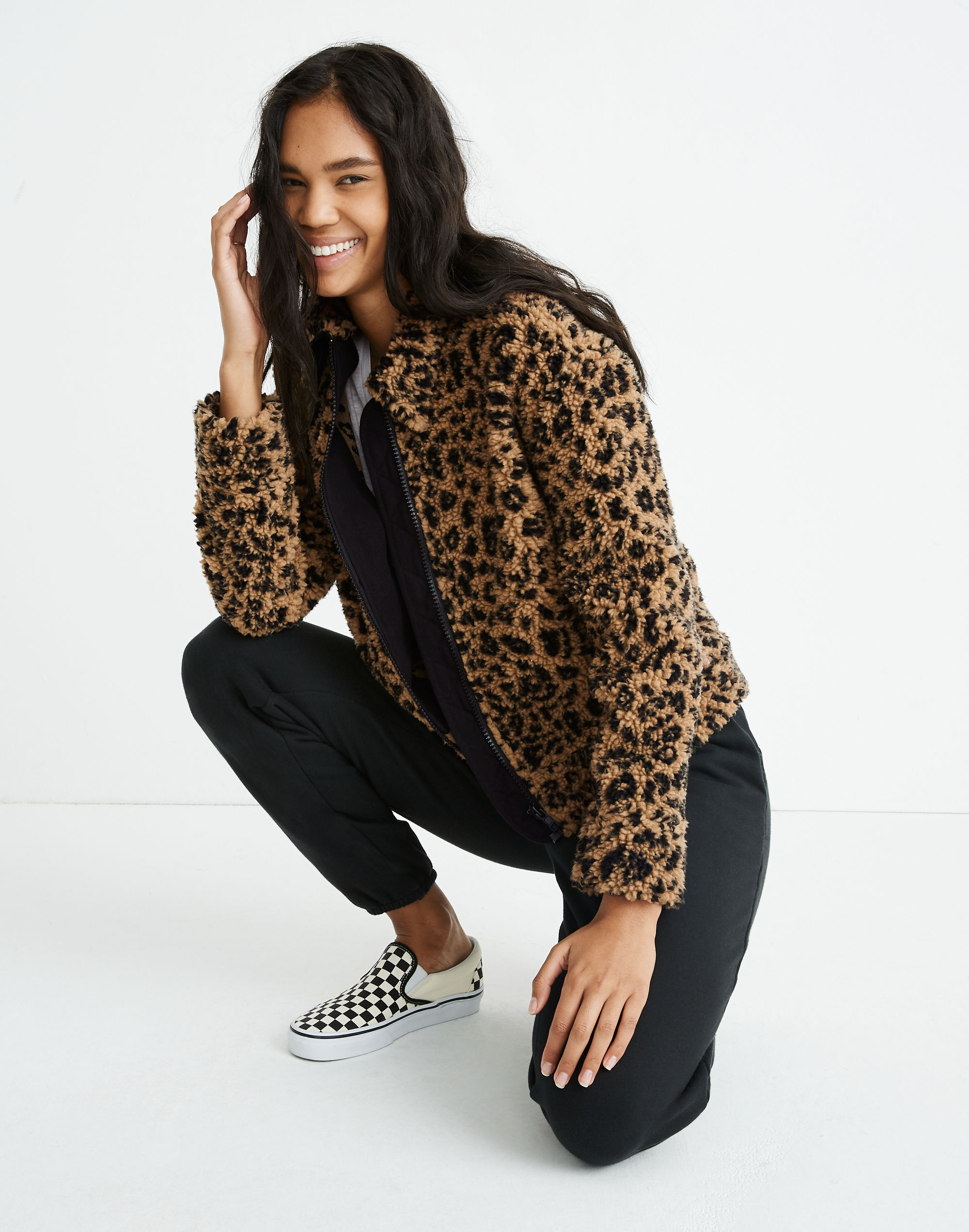 Sherpa Bomber Jacket in Leopard