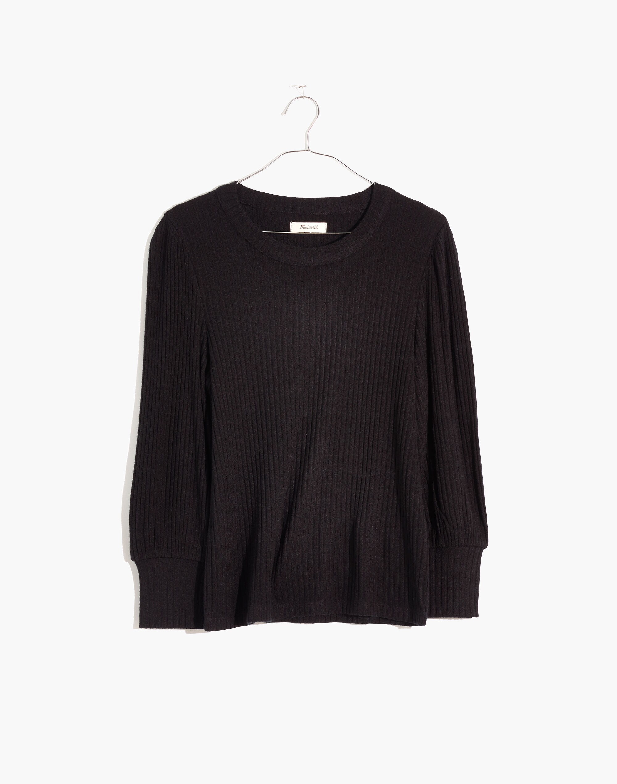 Brushed Rib Pleat-Sleeve Top