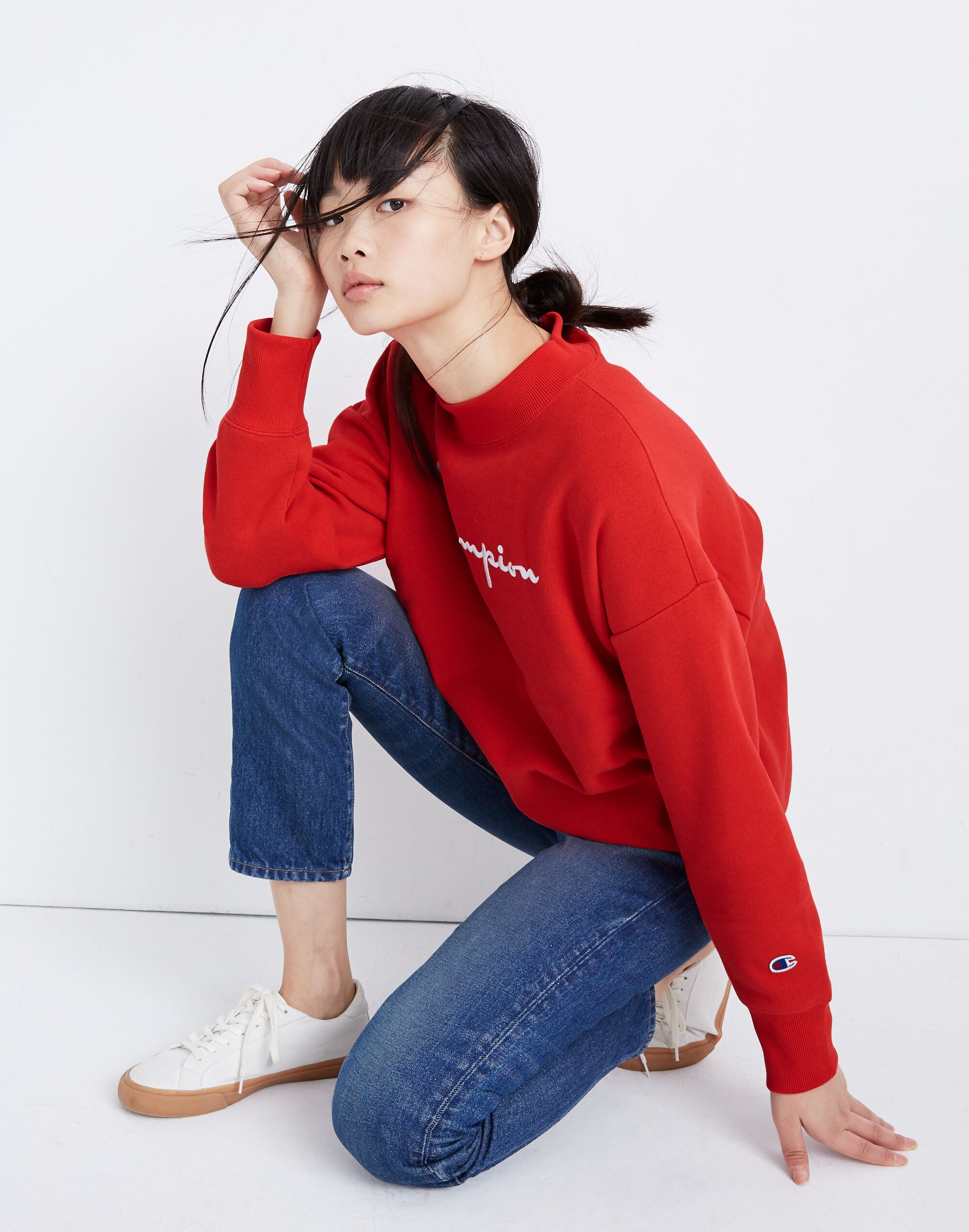 Champion&reg; Big Script Logo Oversized Crewneck Sweatshirt