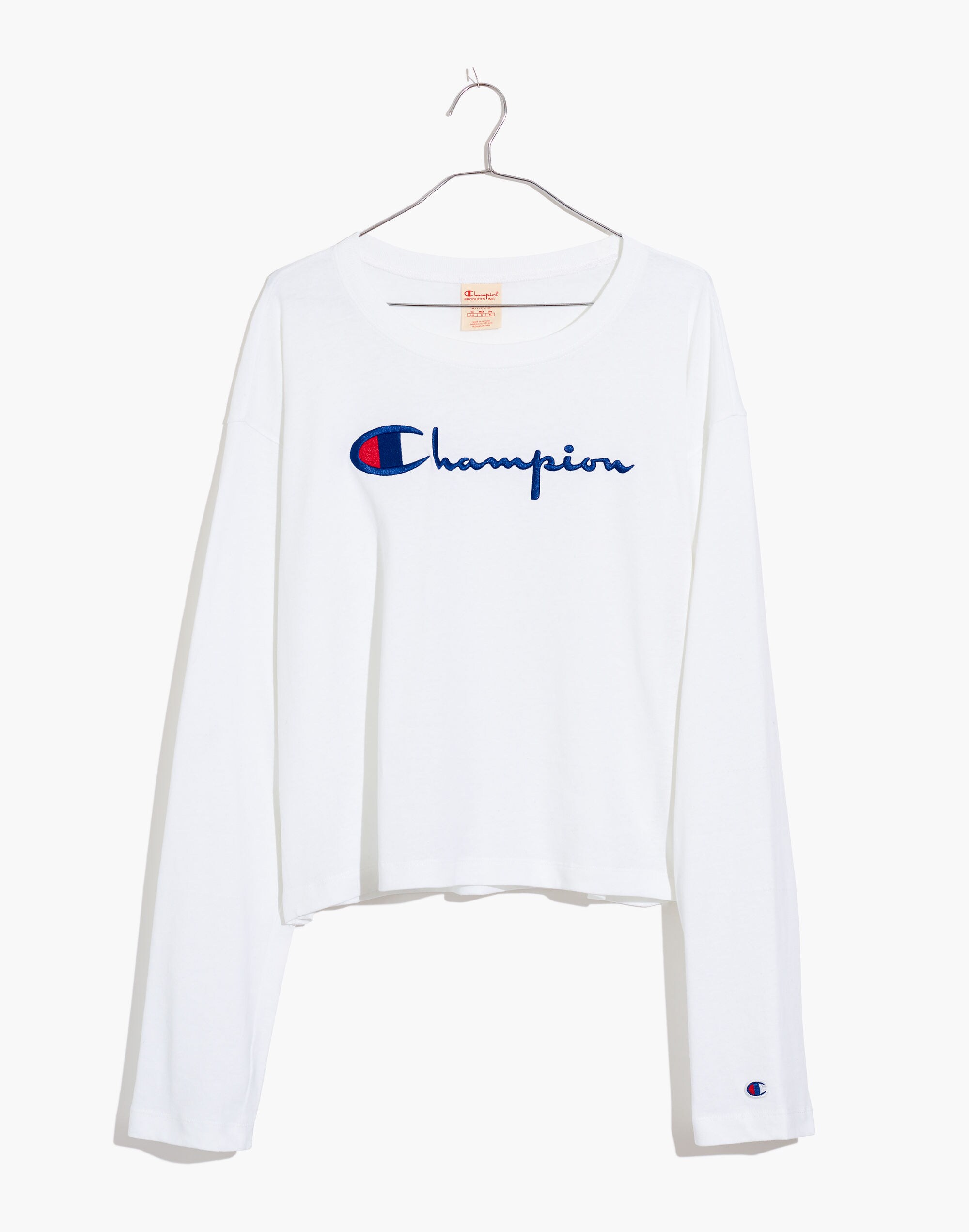 Champion&reg; Big Script Logo Long-Sleeve Crop Tee