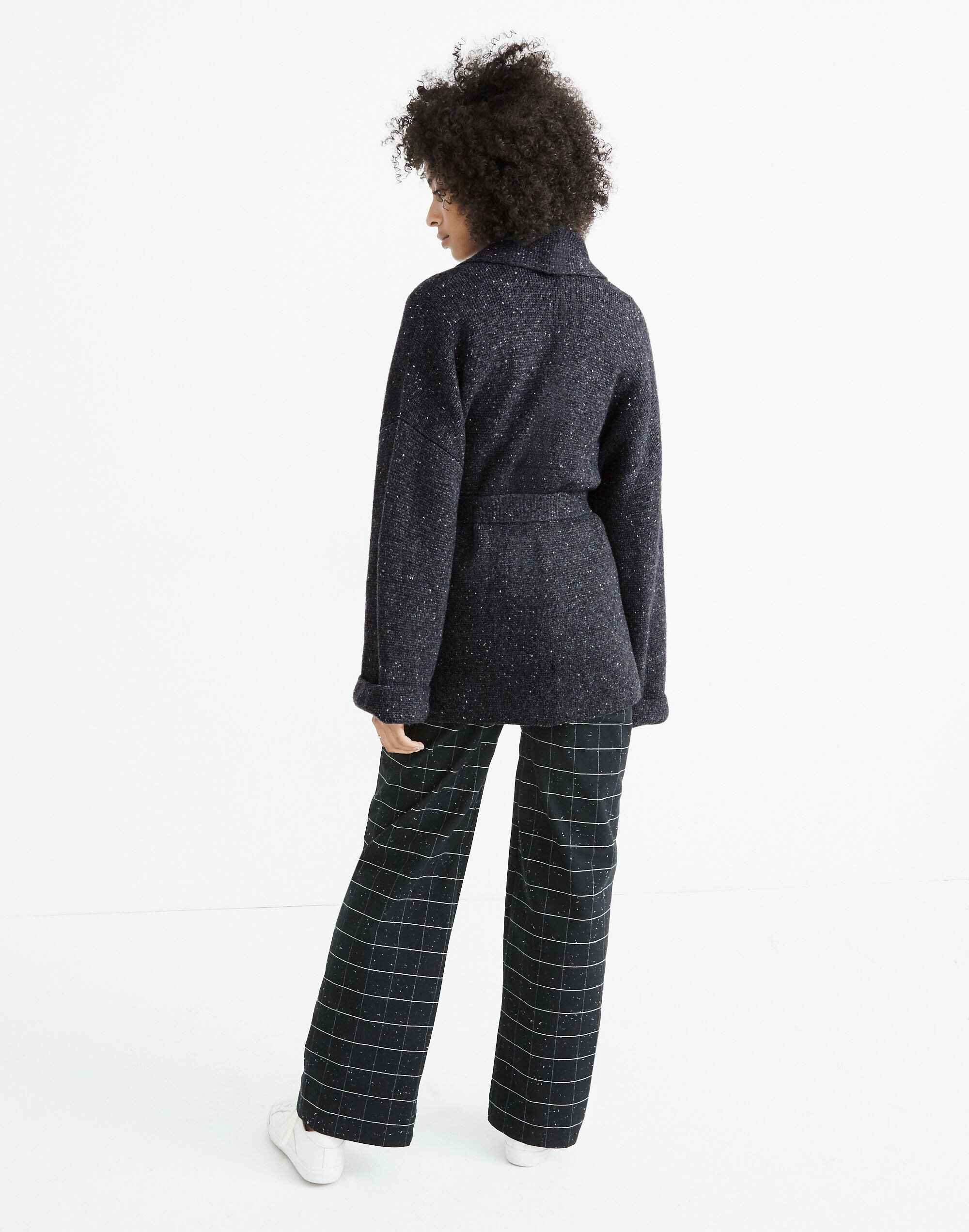 Donegal Tie-Waist Cardigan Sweater