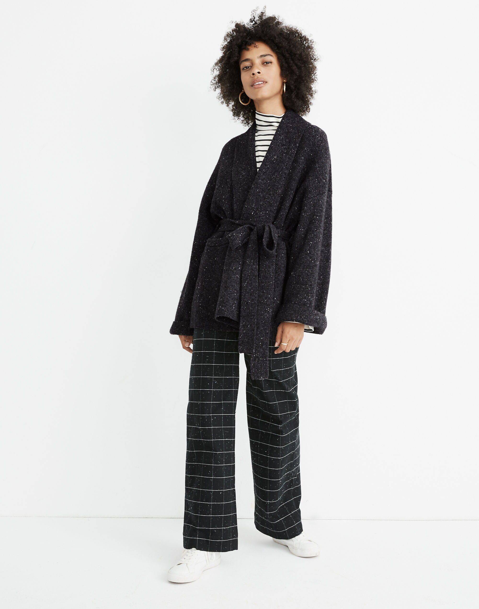Donegal Tie-Waist Cardigan Sweater