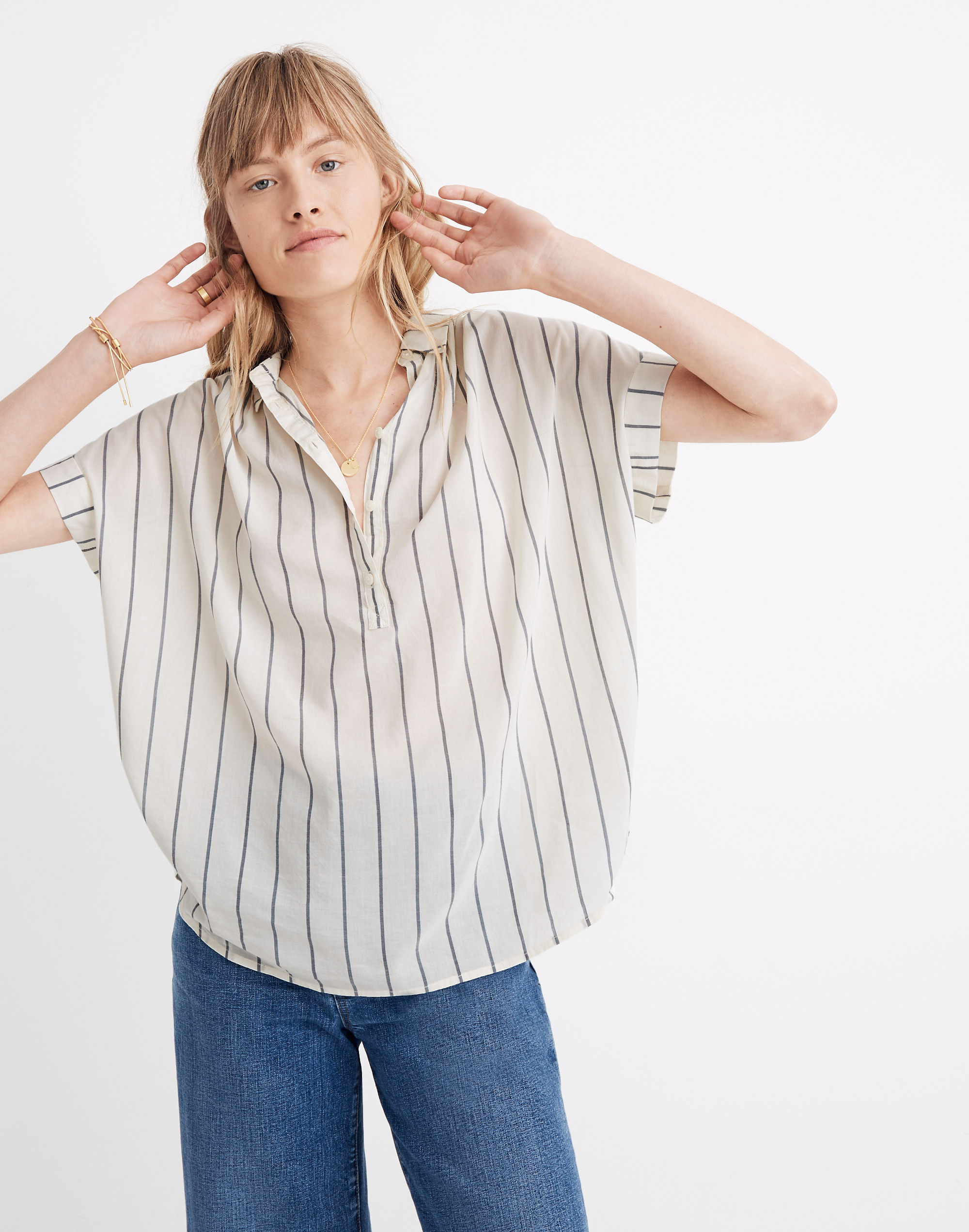 Central Popover Shirt in Millgate Stripe