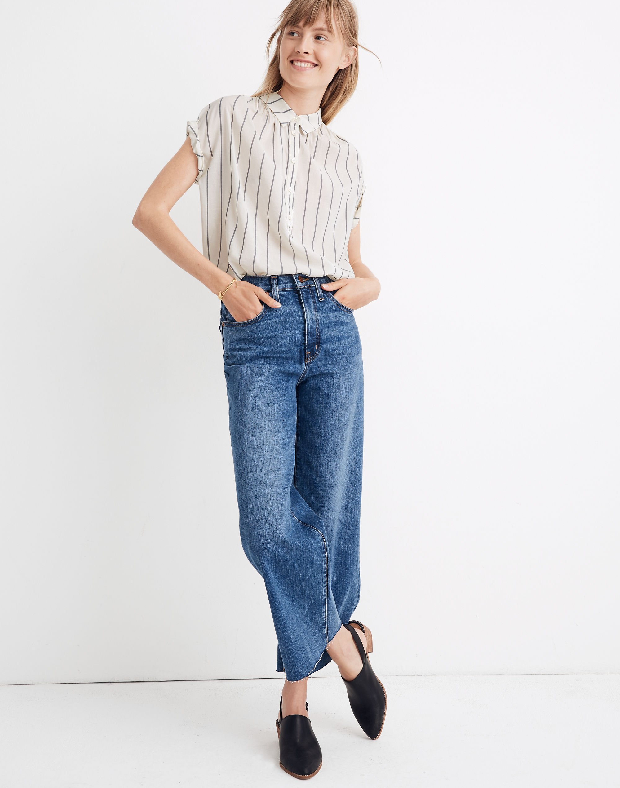 Central Popover Shirt in Millgate Stripe