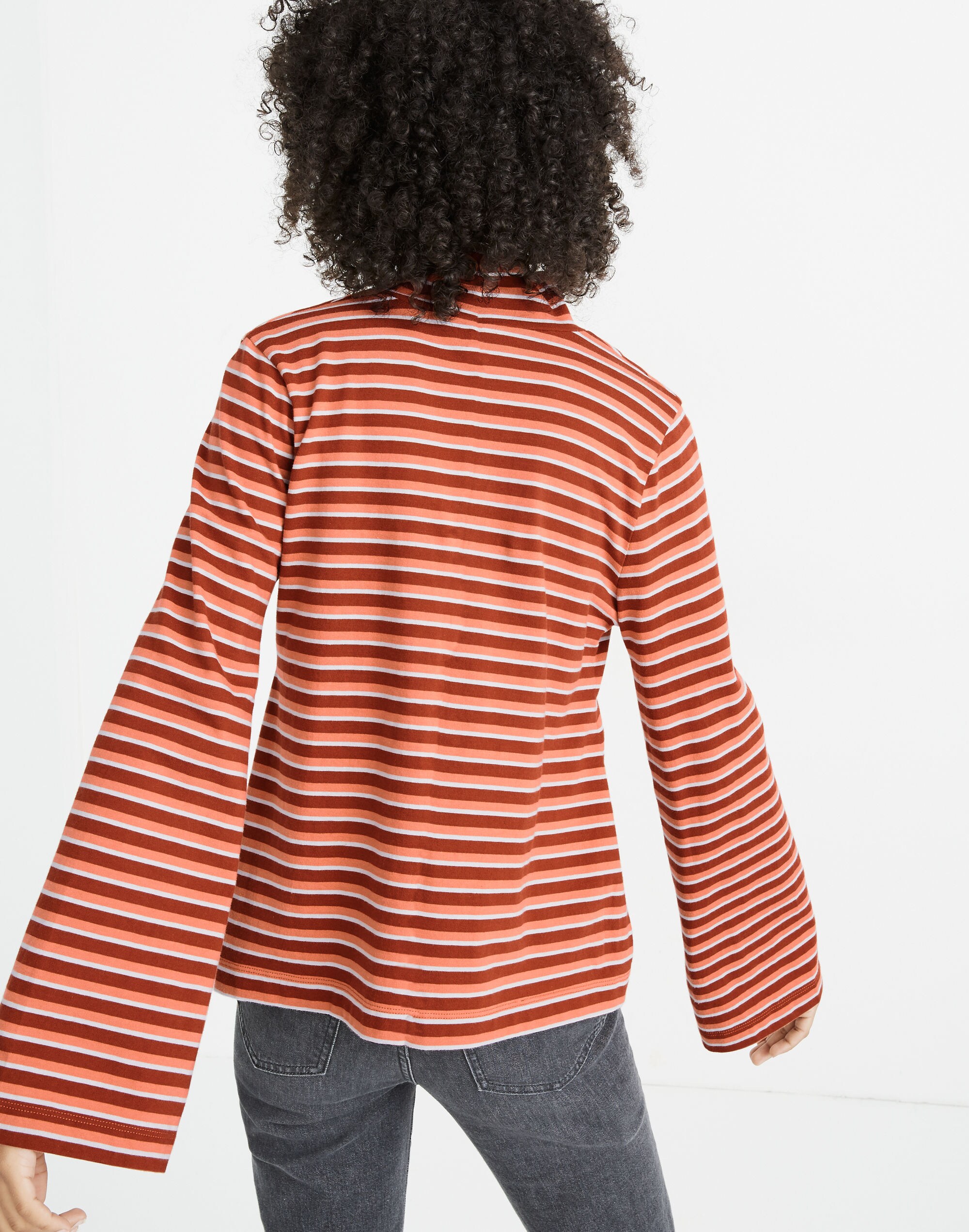 Wide-Sleeve Turtleneck in Westwater Stripe