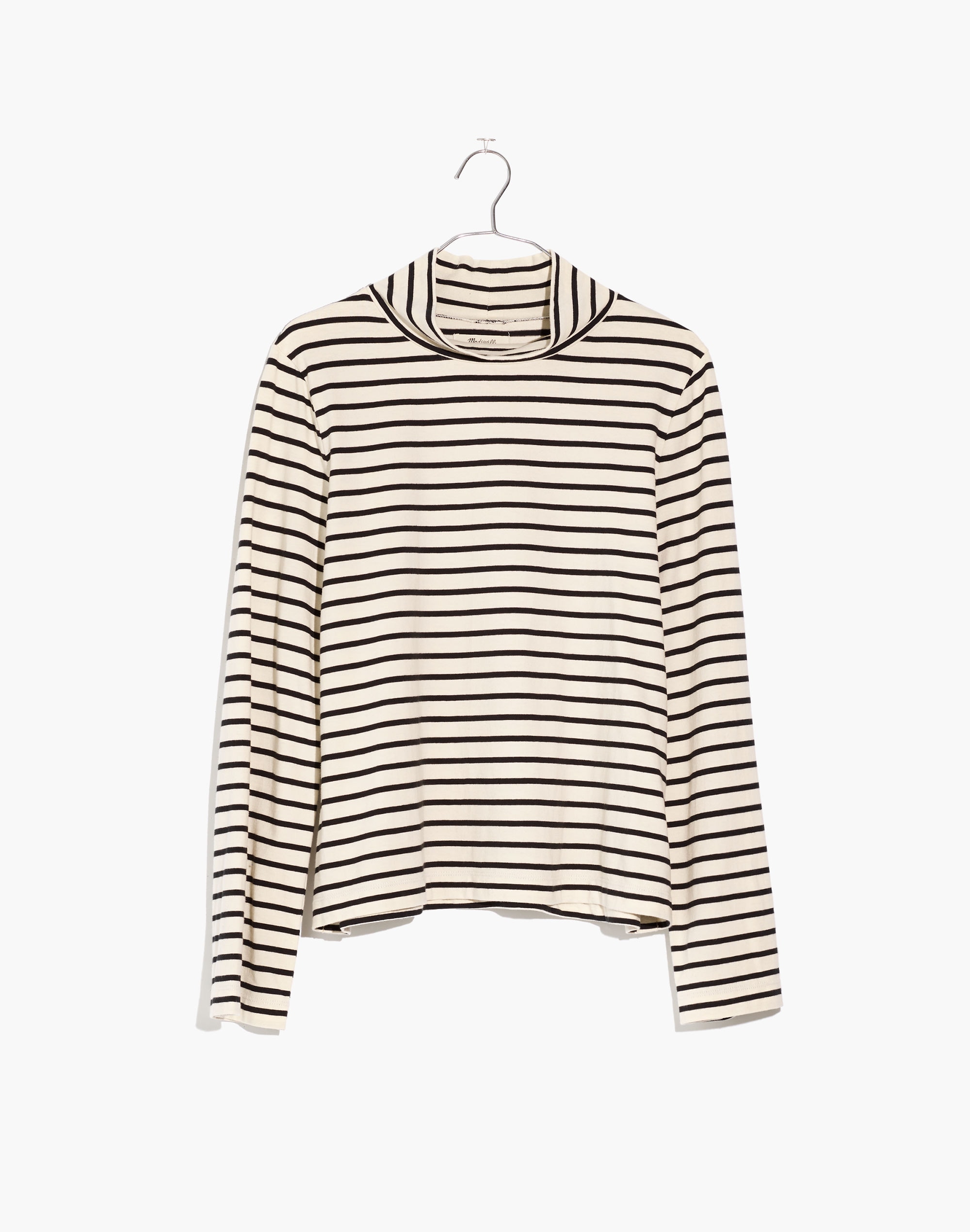 Wide-Sleeve Turtleneck in Stripe