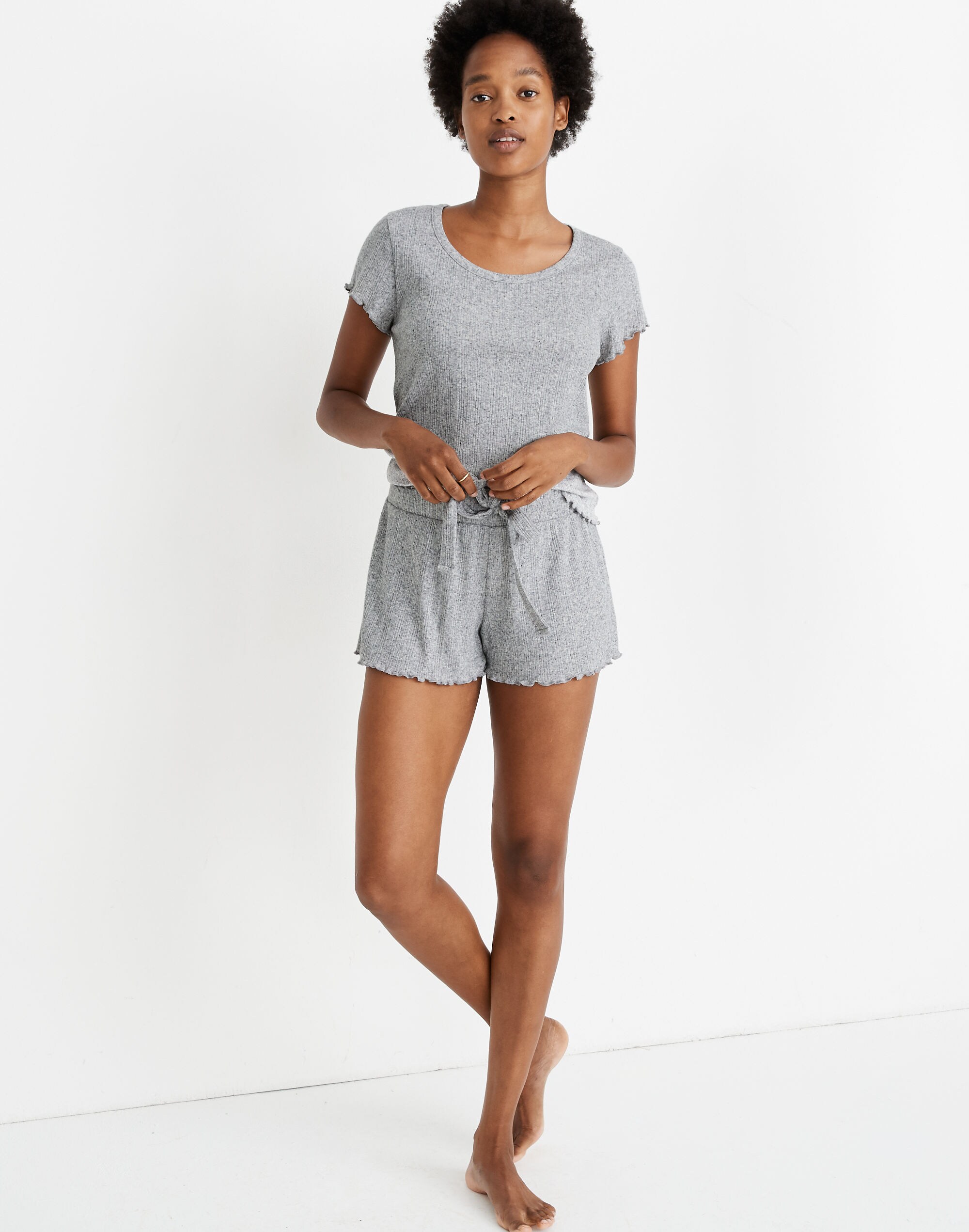 Ruffled Pajama Shorts