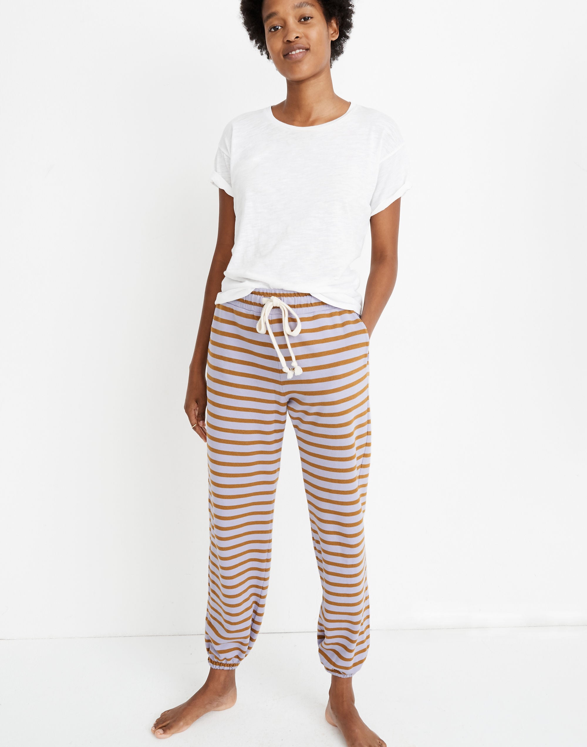 pajama sweatpants in stripe