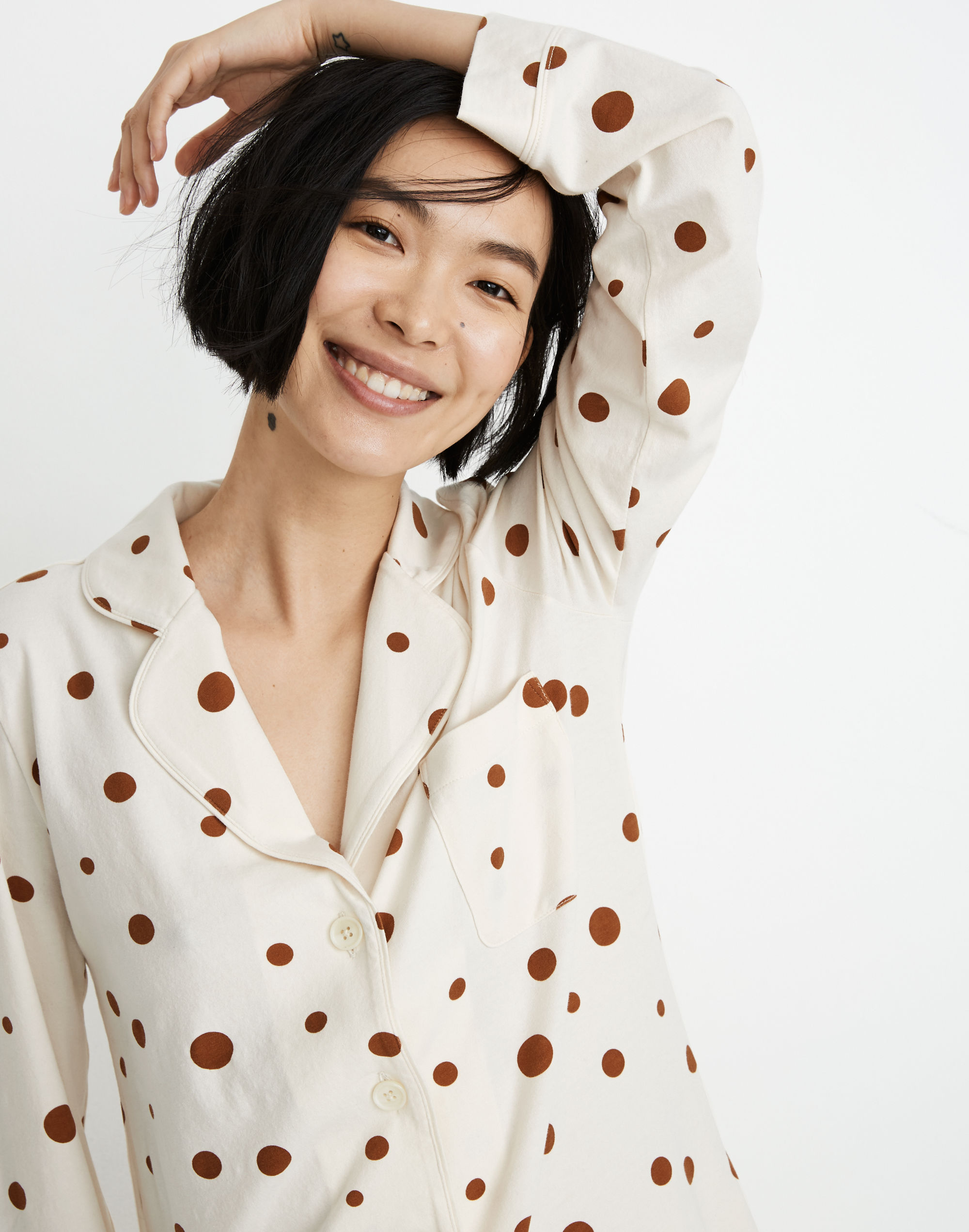 Knit Bedtime Pajama Top in Dot