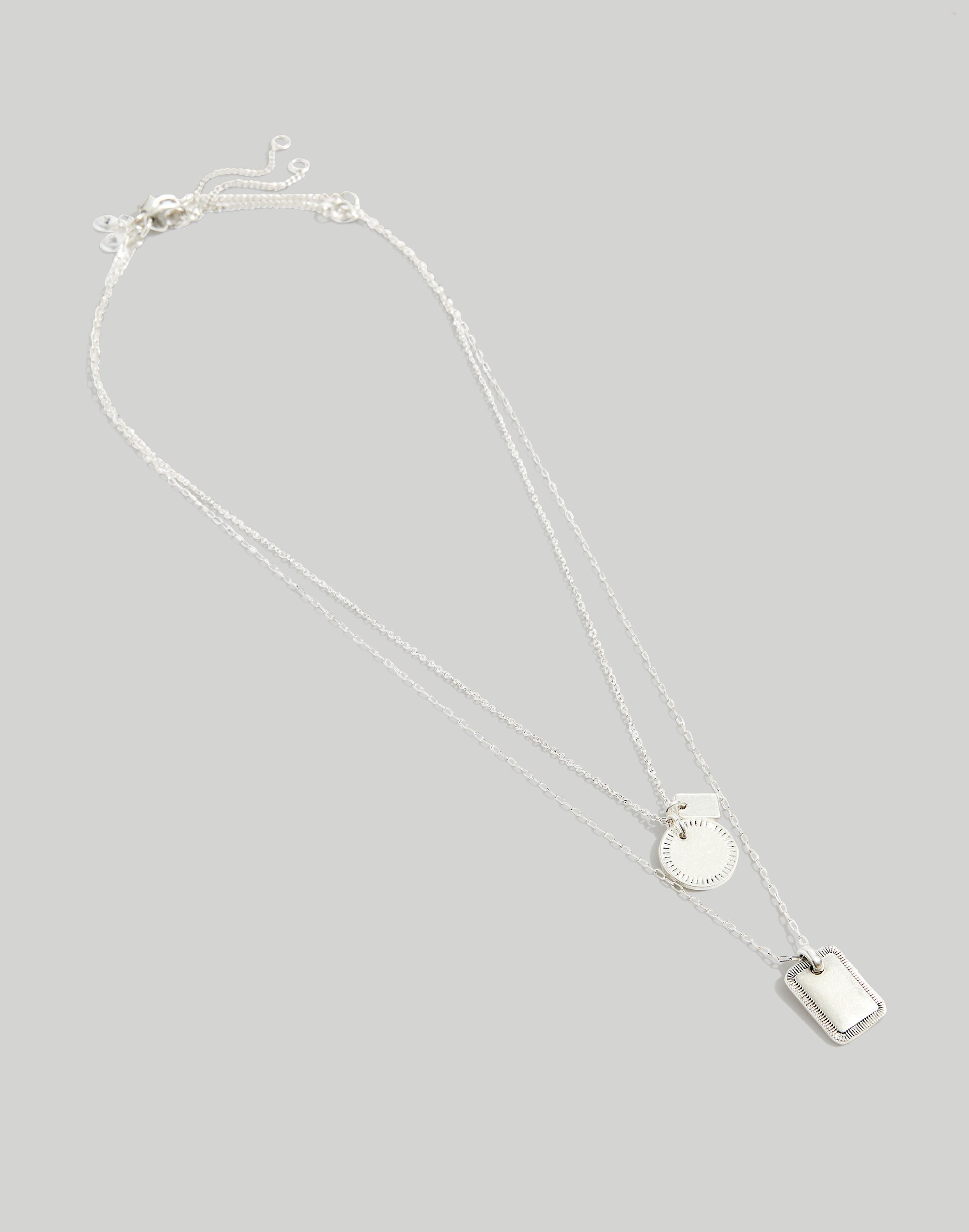 Etched Coin Necklace Set