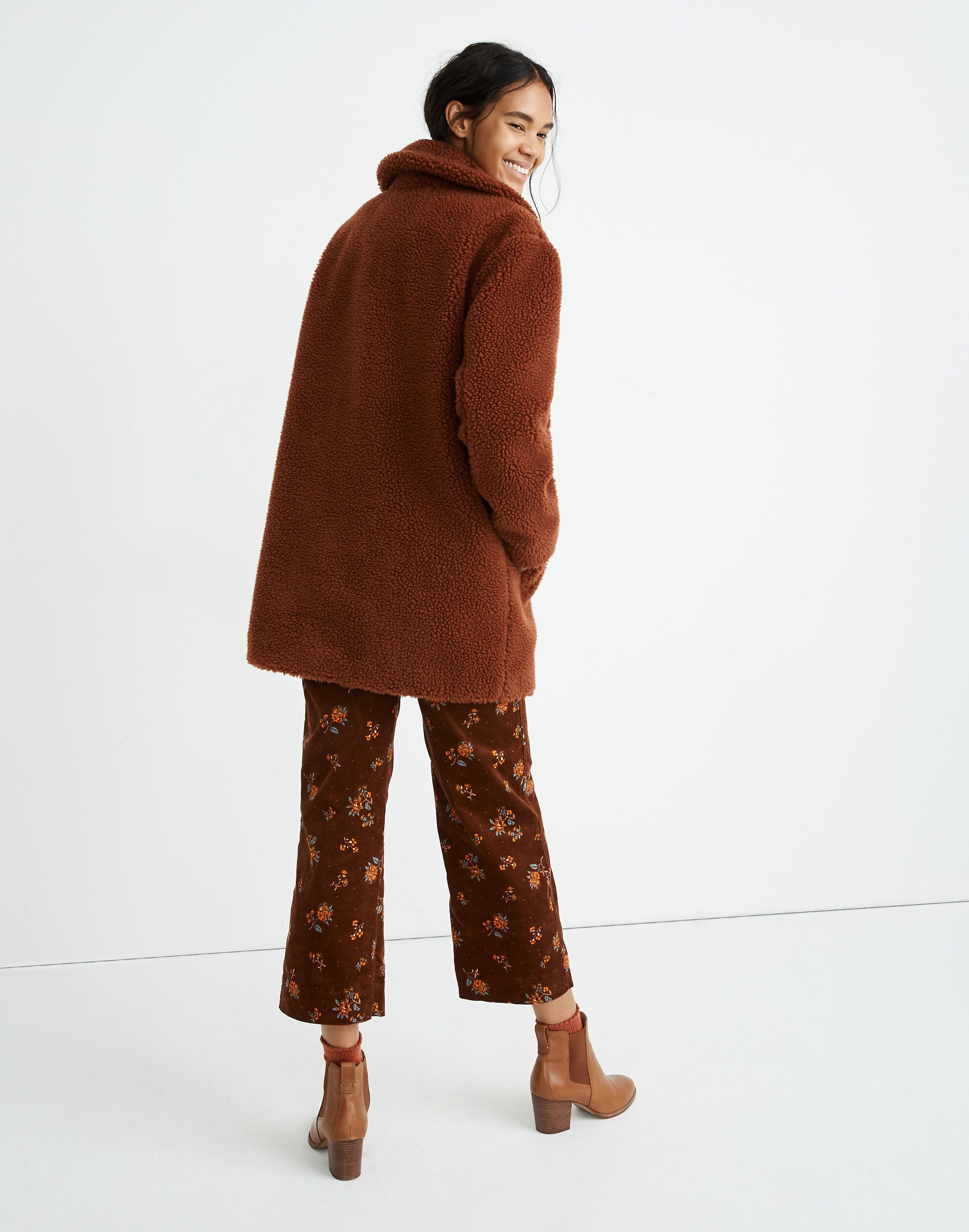 Button-Front Sherpa Coat