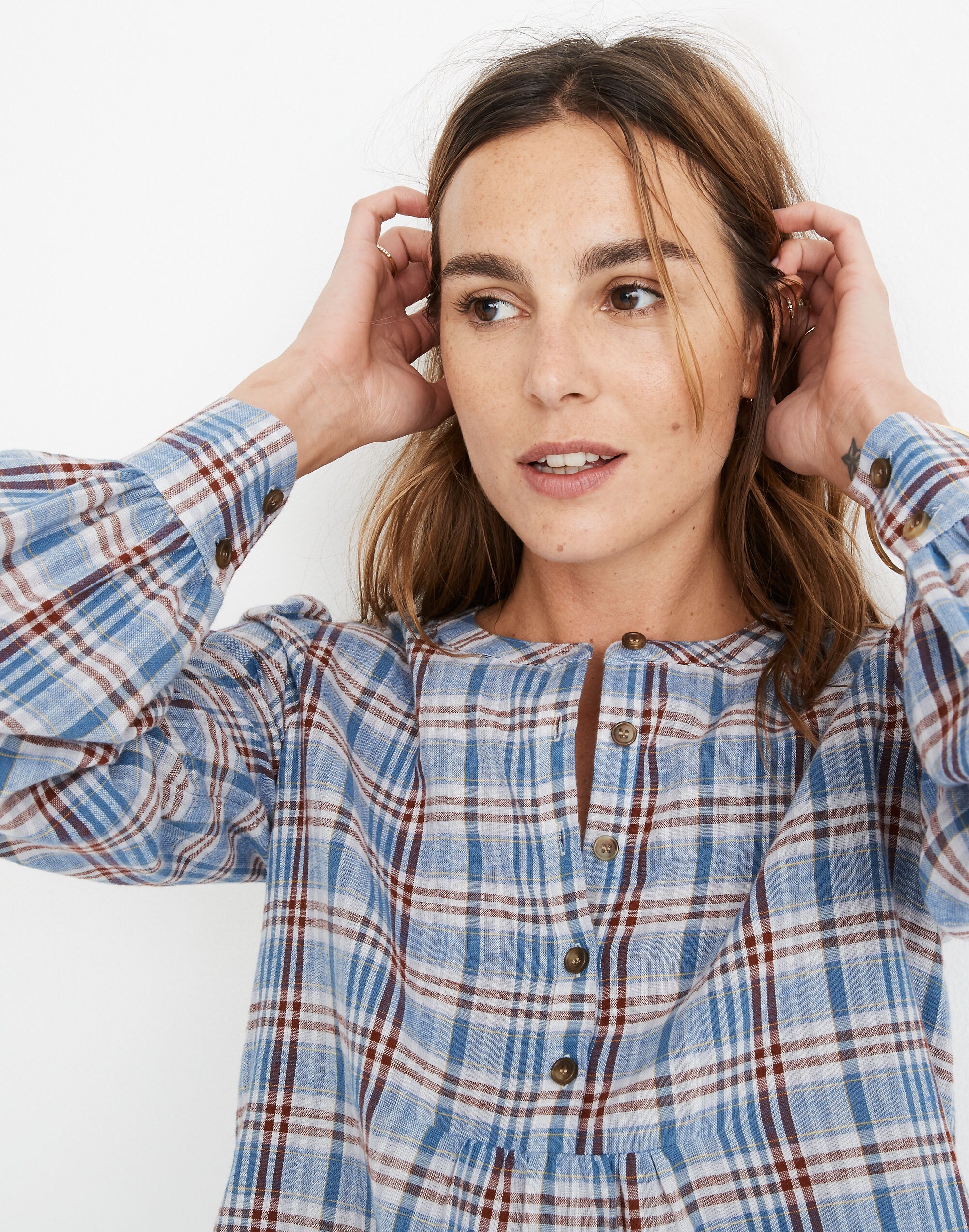 Leysfield Popover Shirt in Plaid