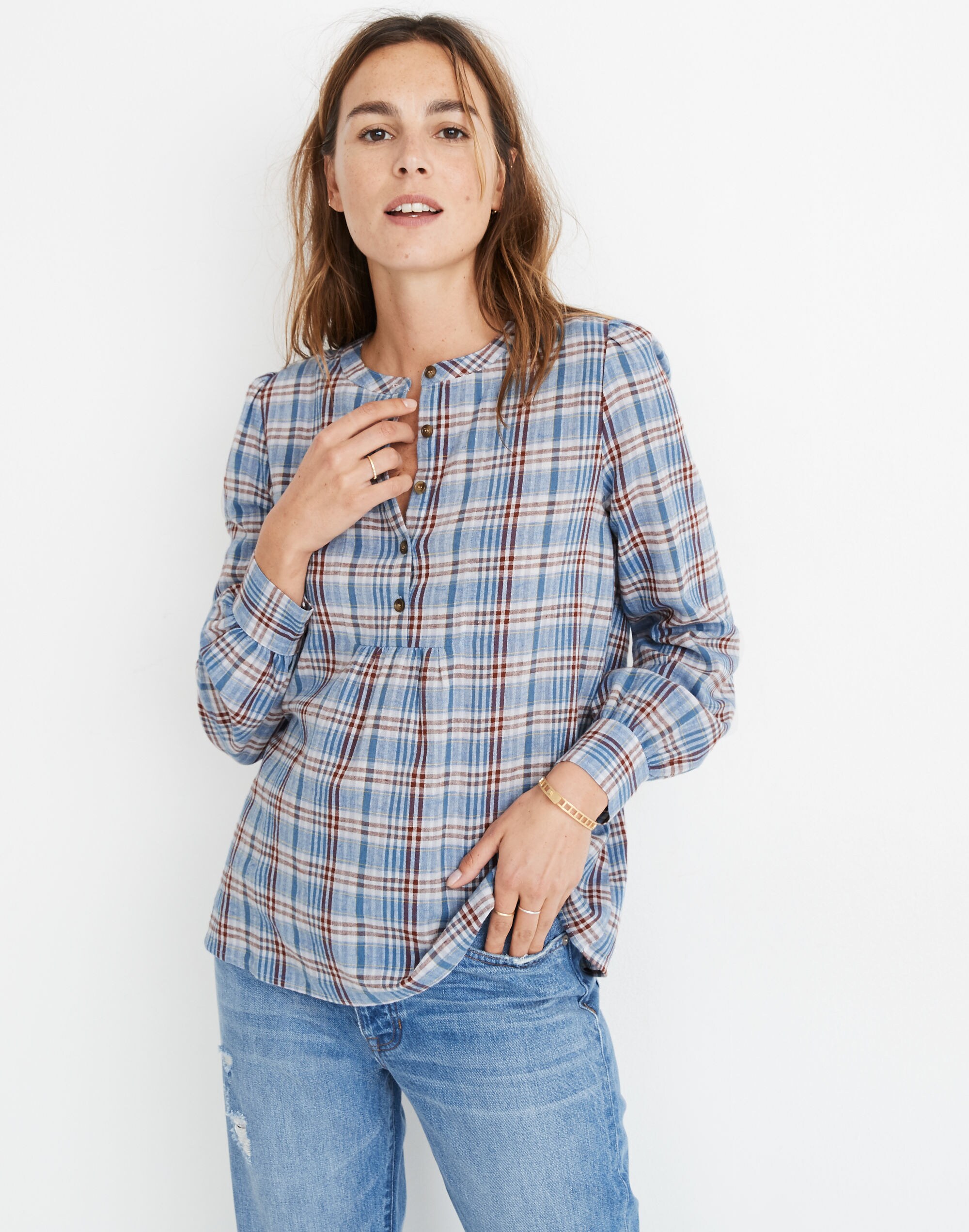 Leysfield Popover Shirt in Plaid