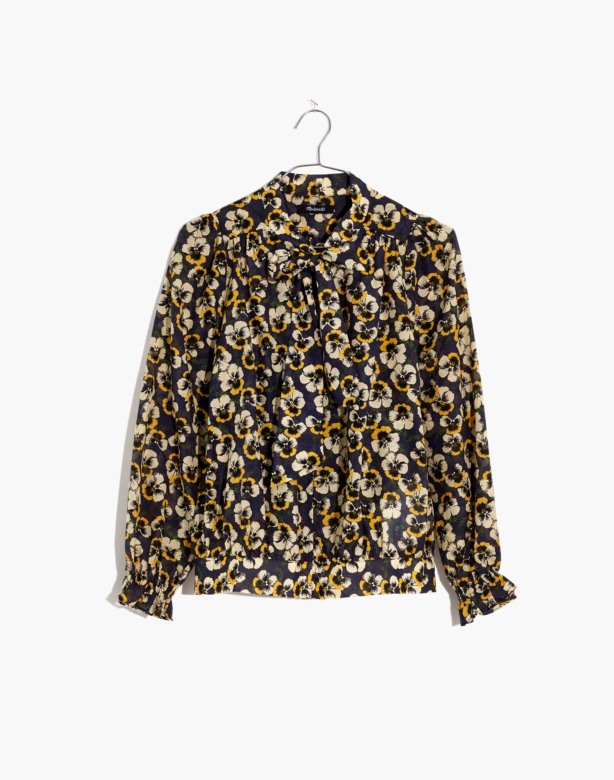 Tie-Neck Top in Viola Floral