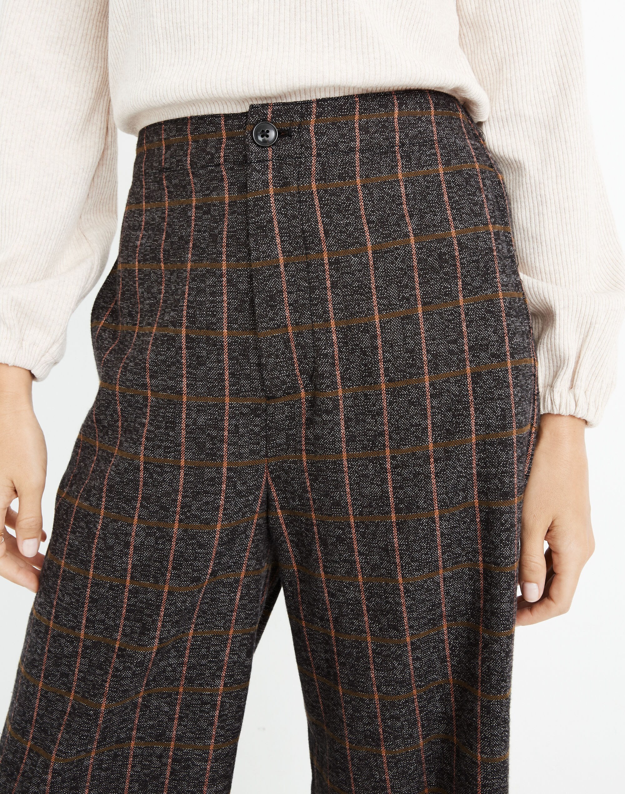 Huston Pull-On Crop Pants in Enbrook Plaid