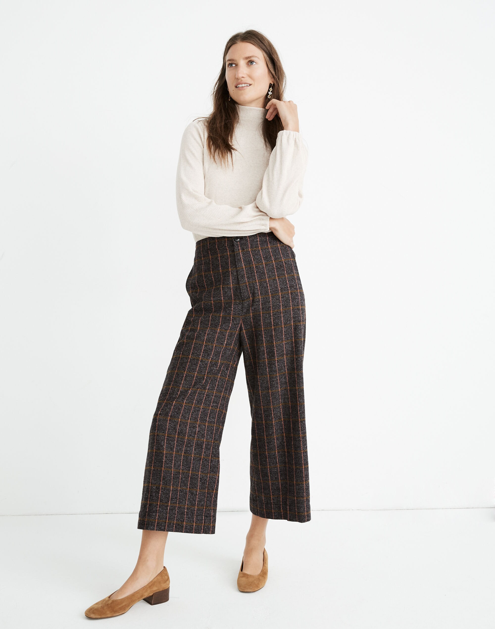 Huston Pull-On Crop Pants in Enbrook Plaid