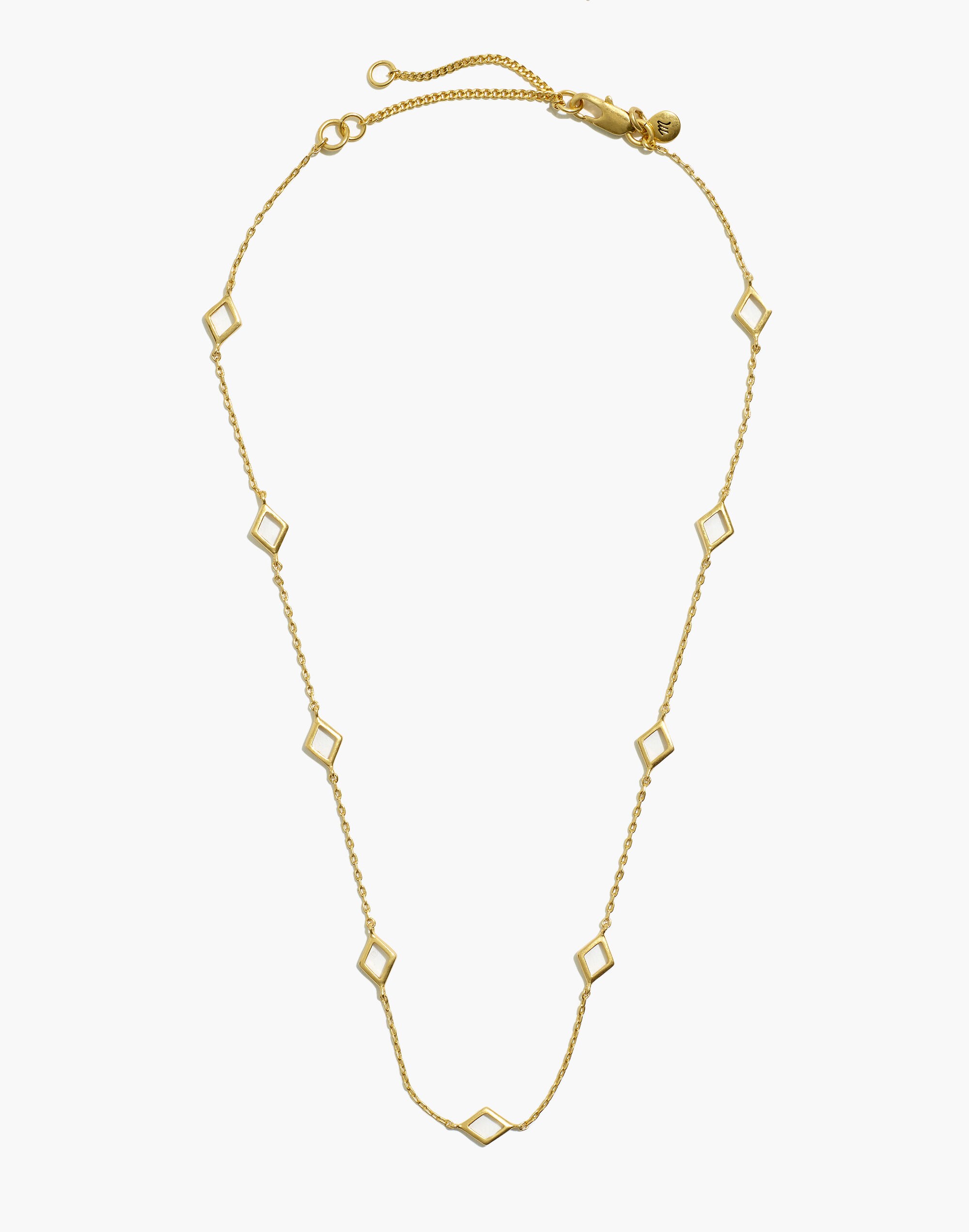 Glass-Inlaid Diamond Necklace