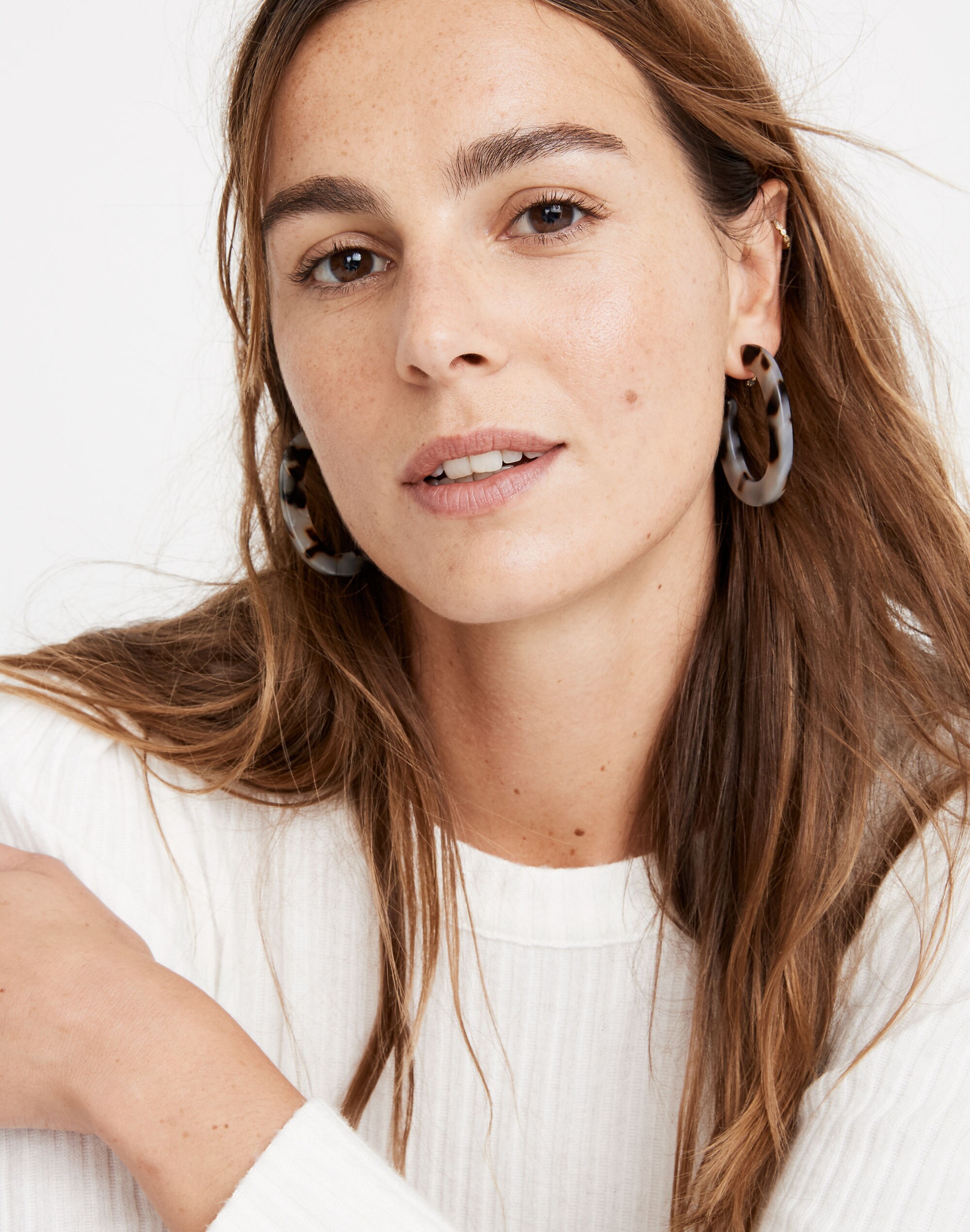 Acetate Oval Hoop Earrings