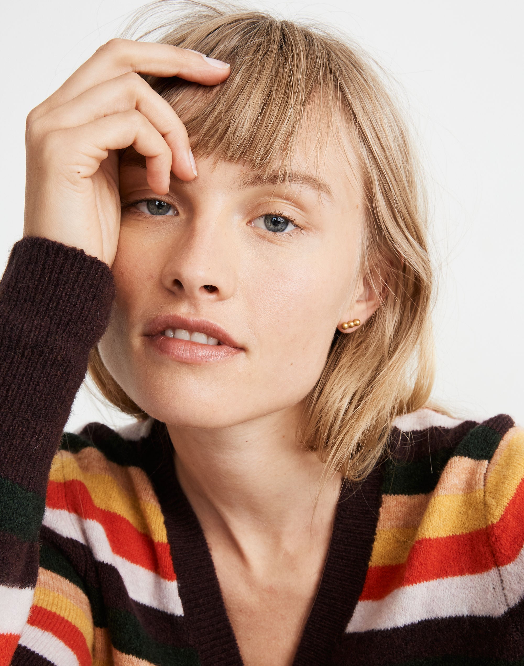 Triple Ball Stud Earrings