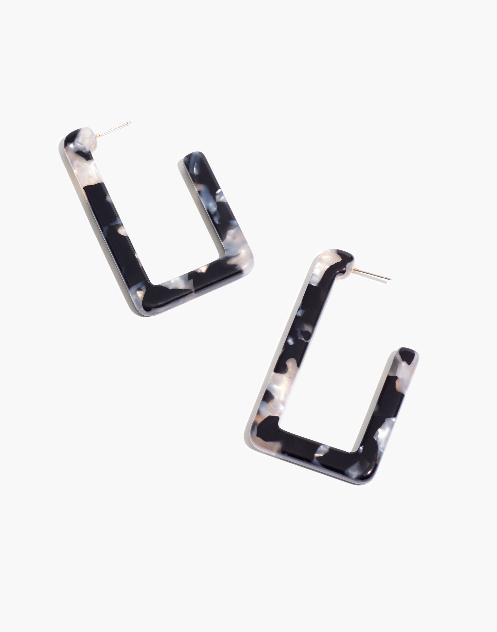 Acetate Rectangular Hoop Earrings