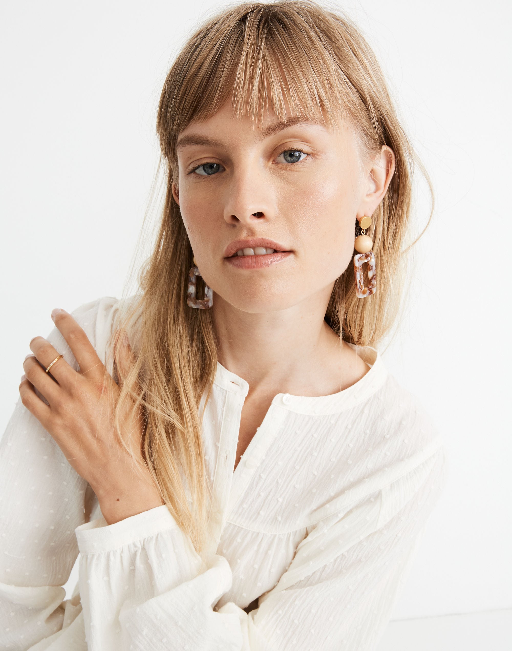 Wooden Bead Acetate Statement Earrings