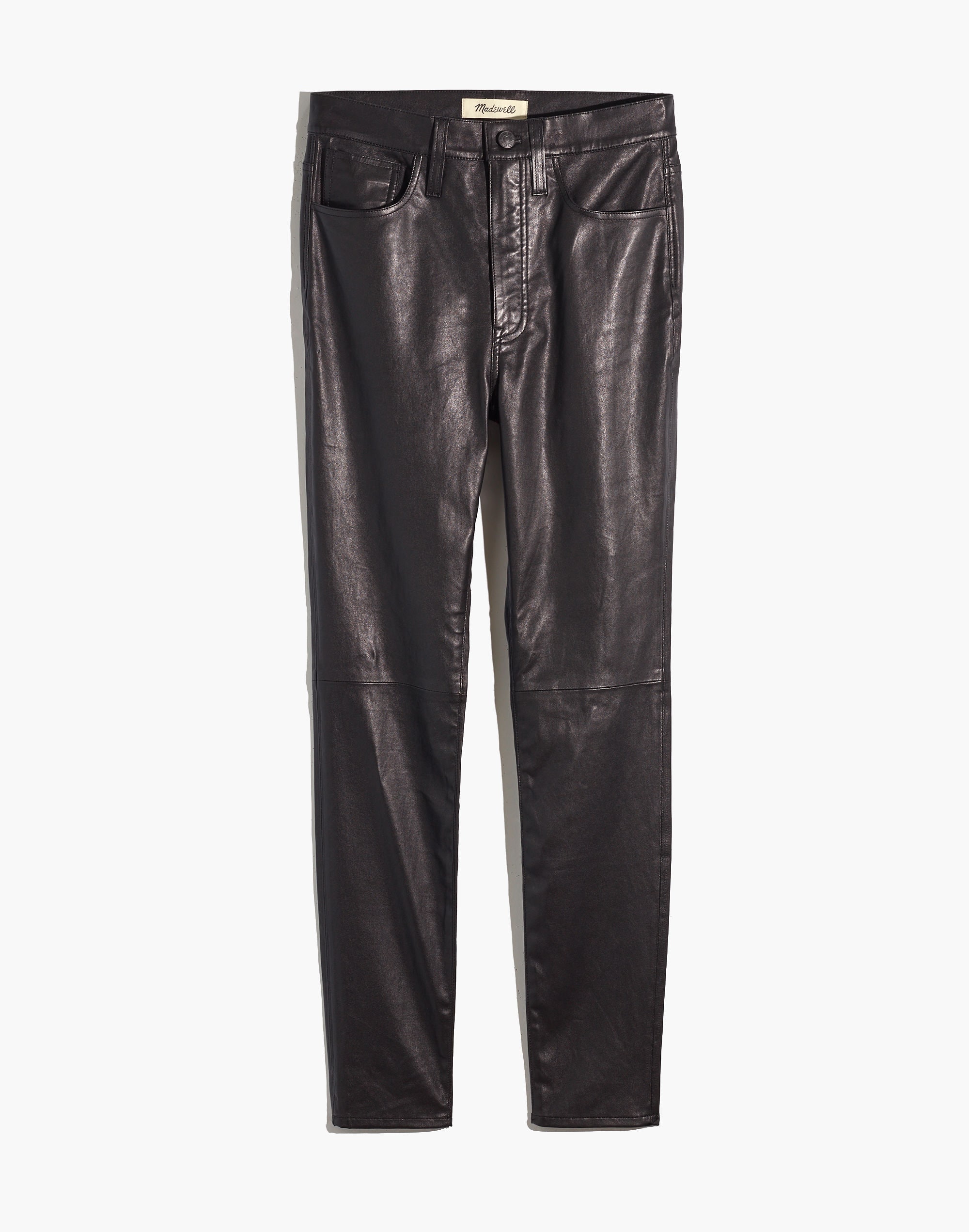 11" High-Rise Skinny Jeans: Leather Edition