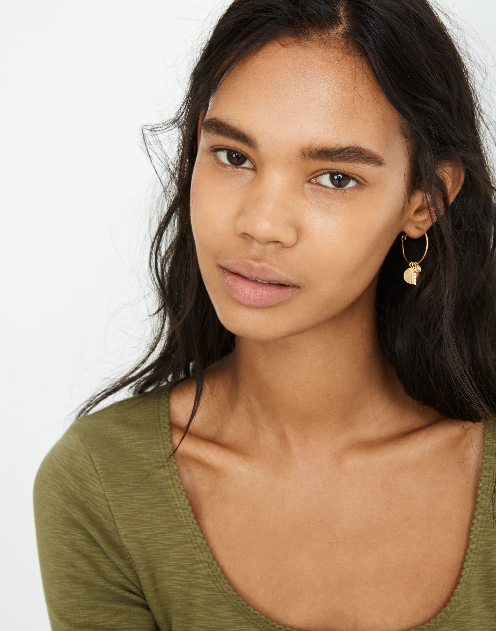 Pav&eacute; Mix-and-Match Charm Hoop Earrings