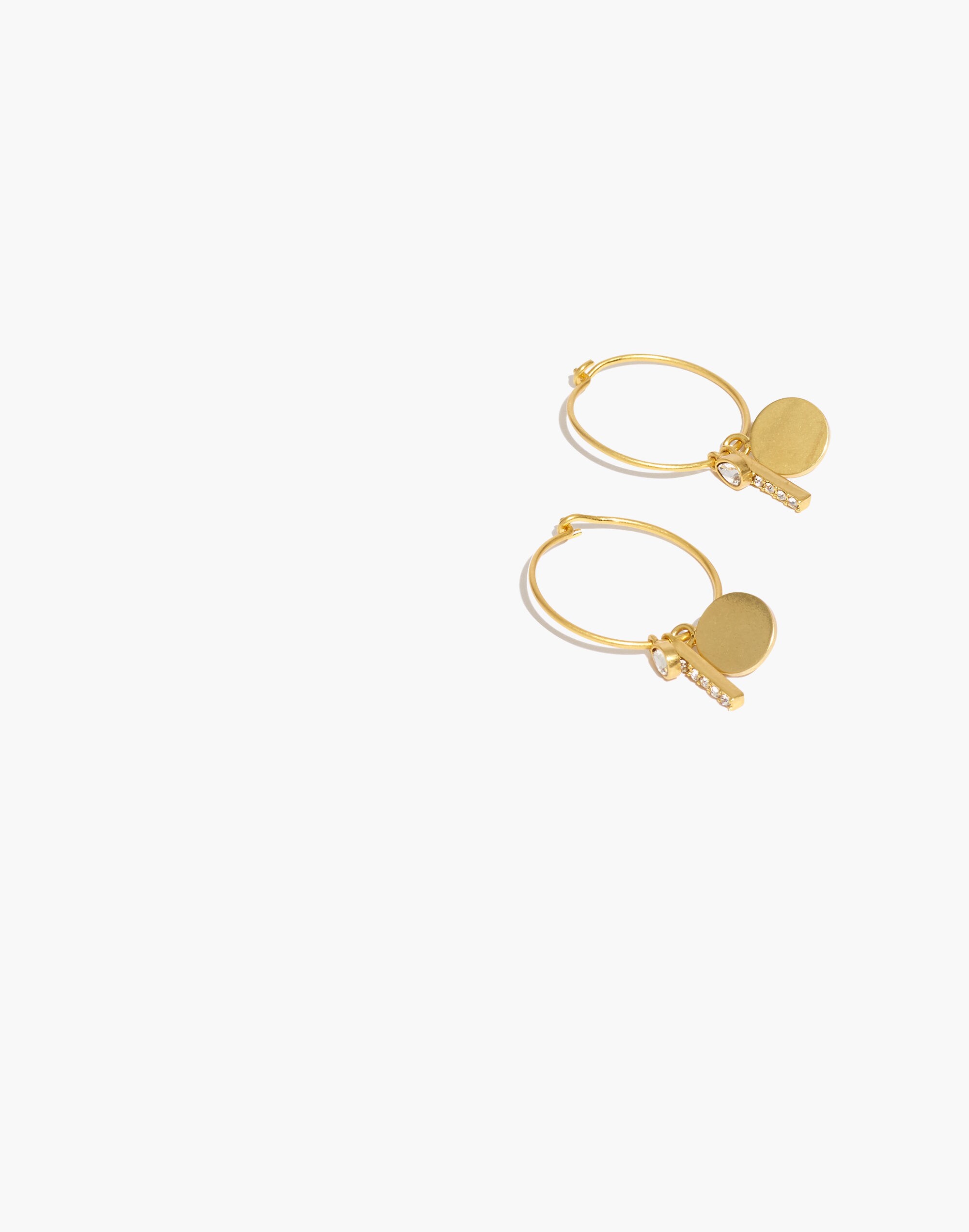 Pav&eacute; Mix-and-Match Charm Hoop Earrings