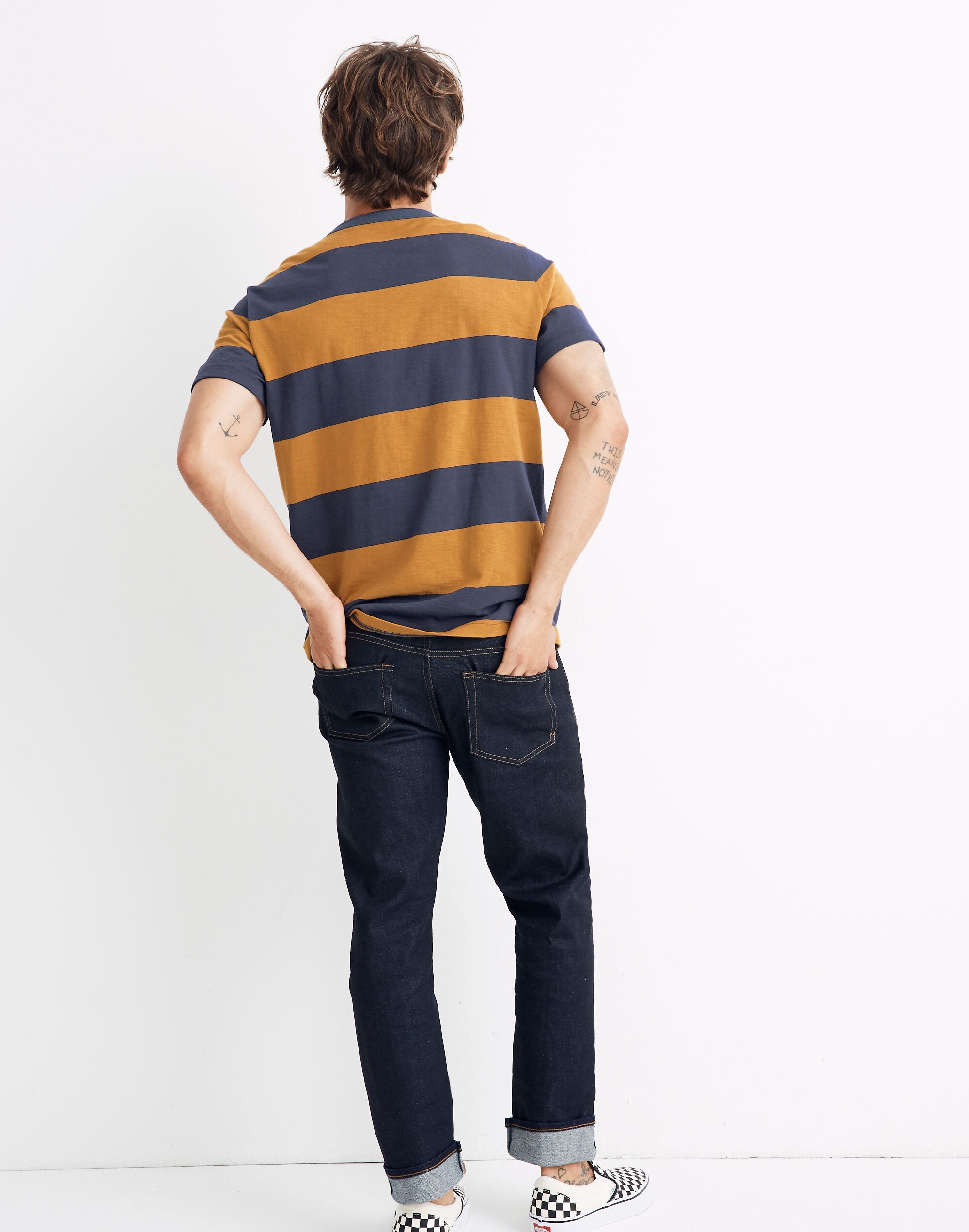 Allday Crewneck Tee in Rugby Stripe