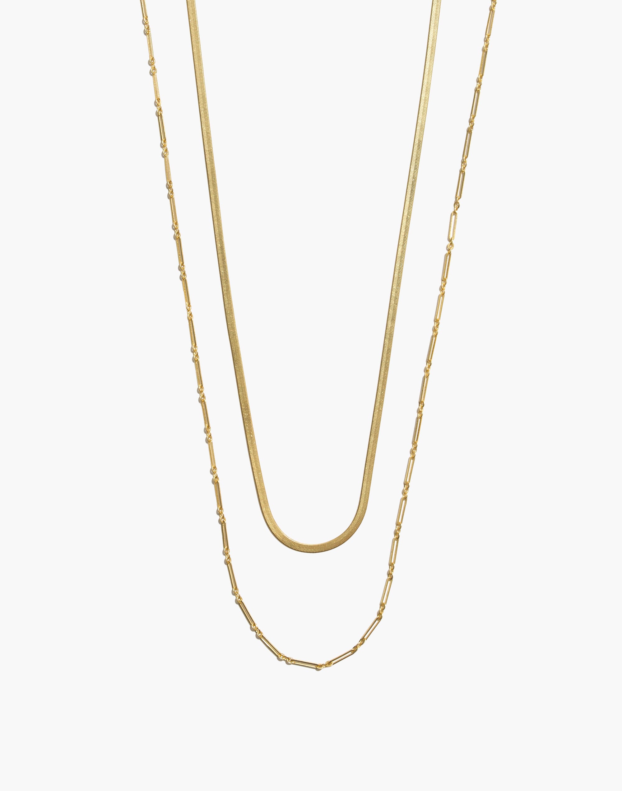 Herringbone Chain Mix Necklace Set