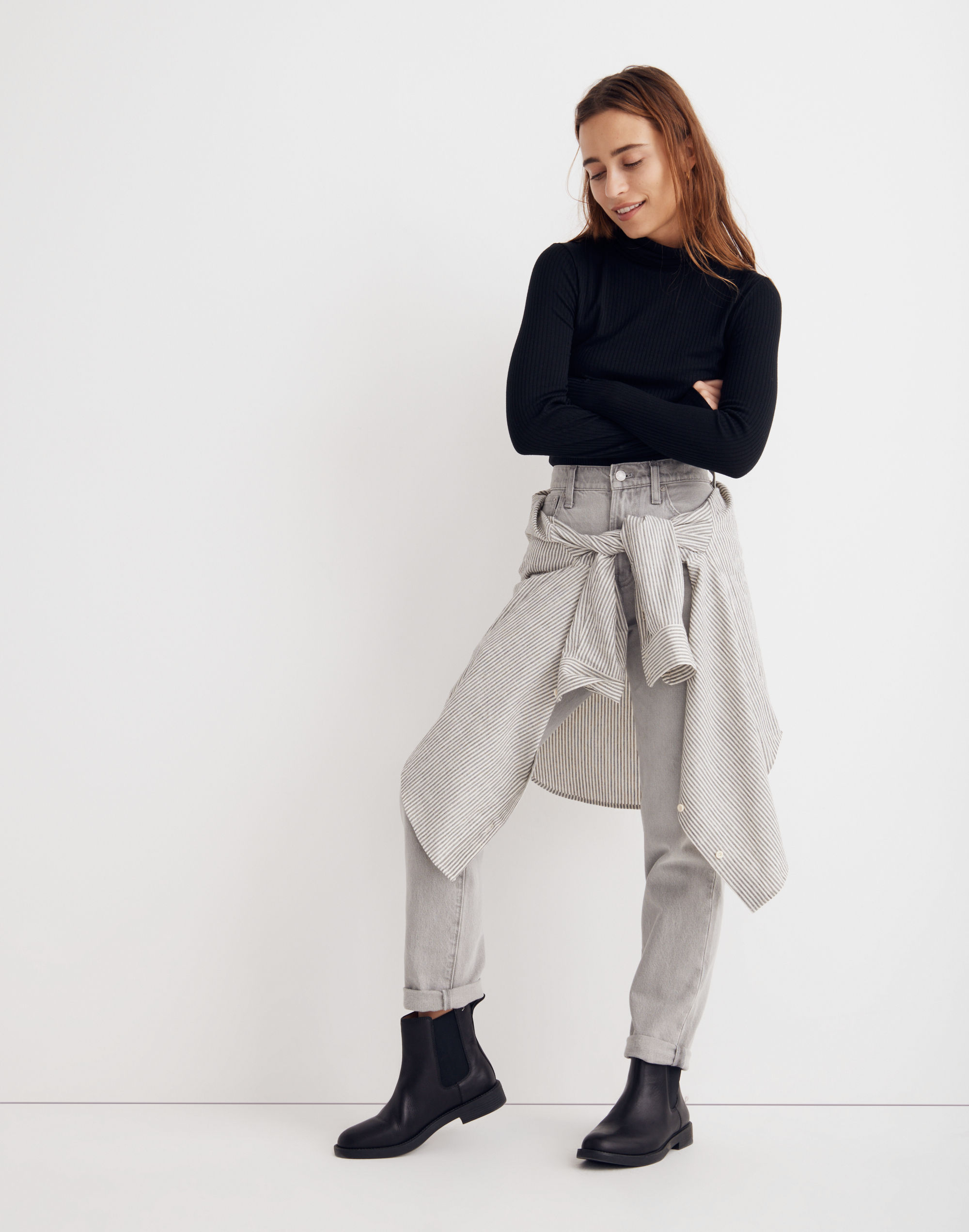 Ribbed Turtleneck Top