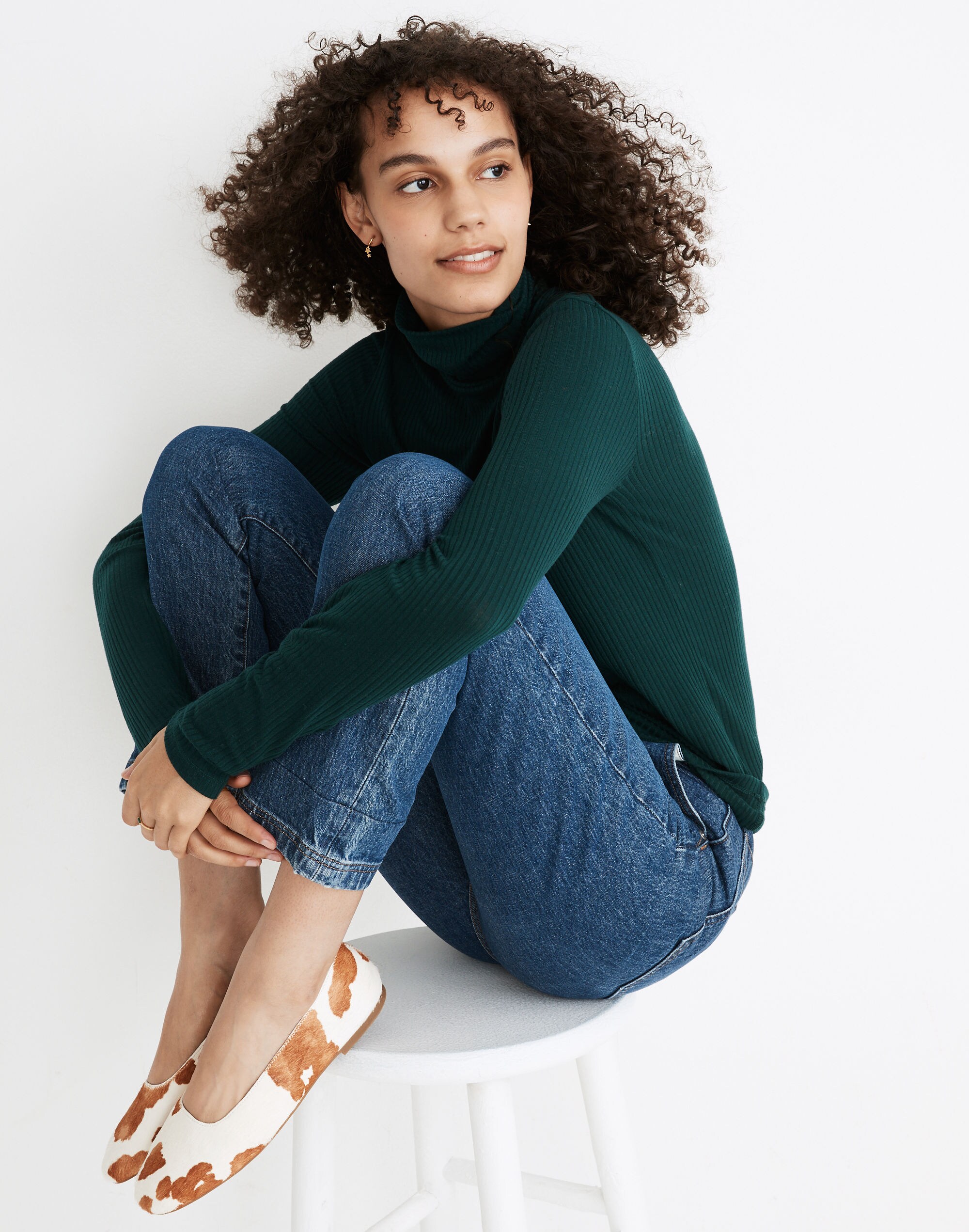 Ribbed Turtleneck Top