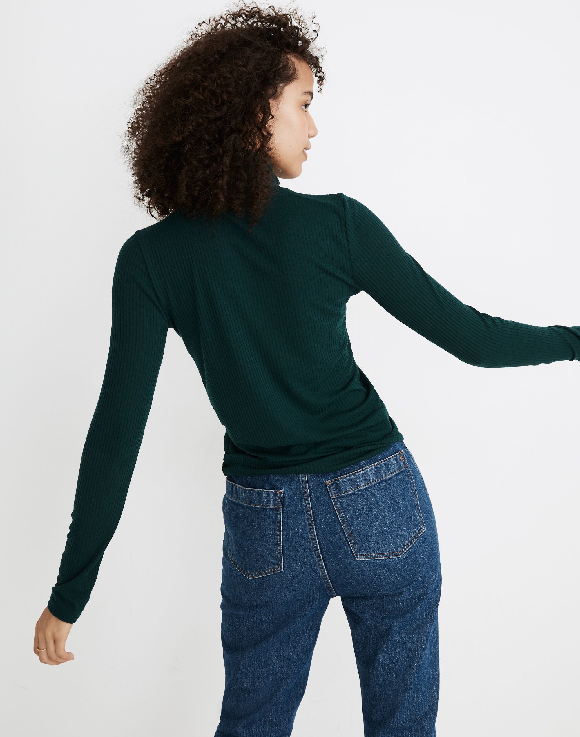 Ribbed Turtleneck Top