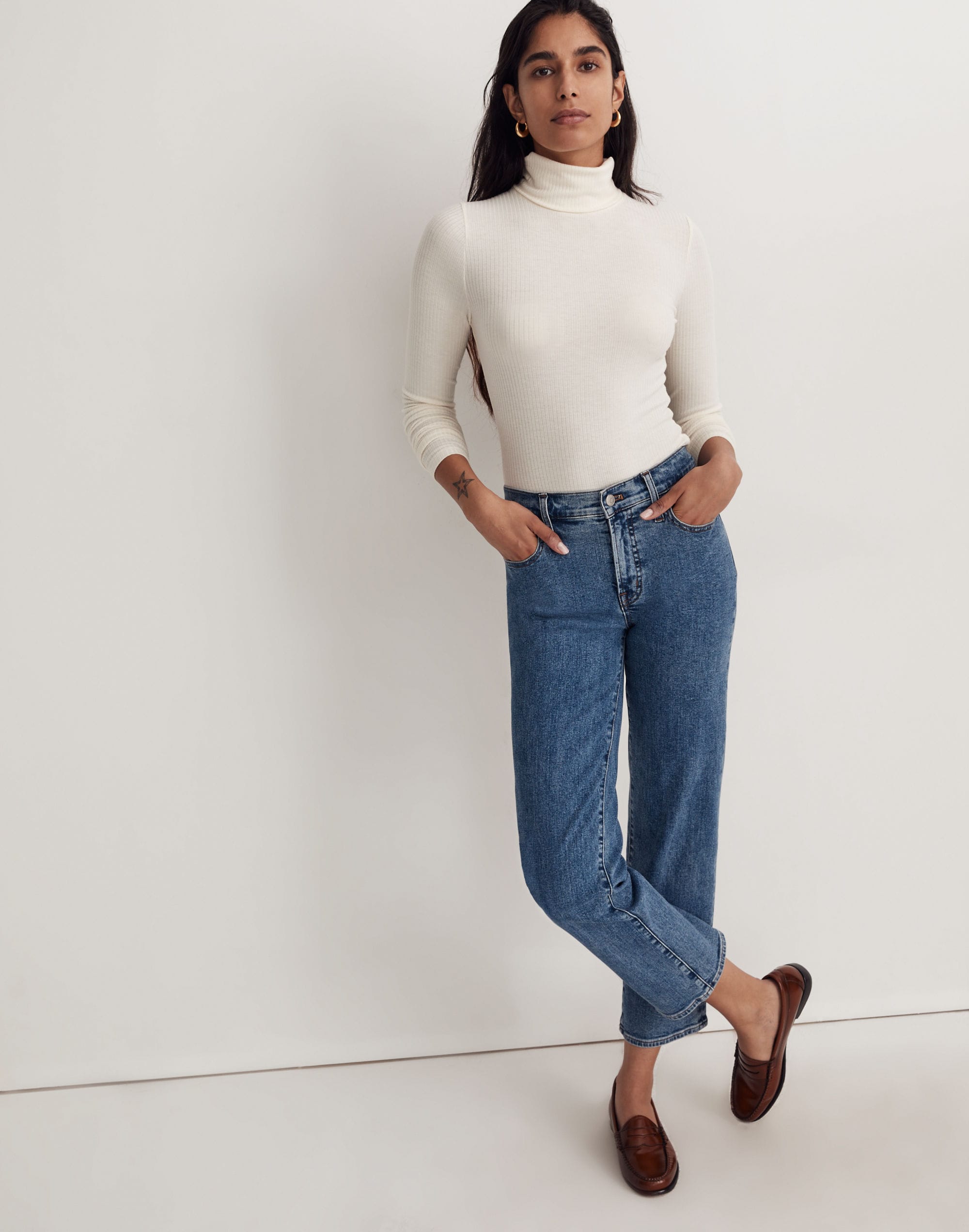 Ribbed Turtleneck Top