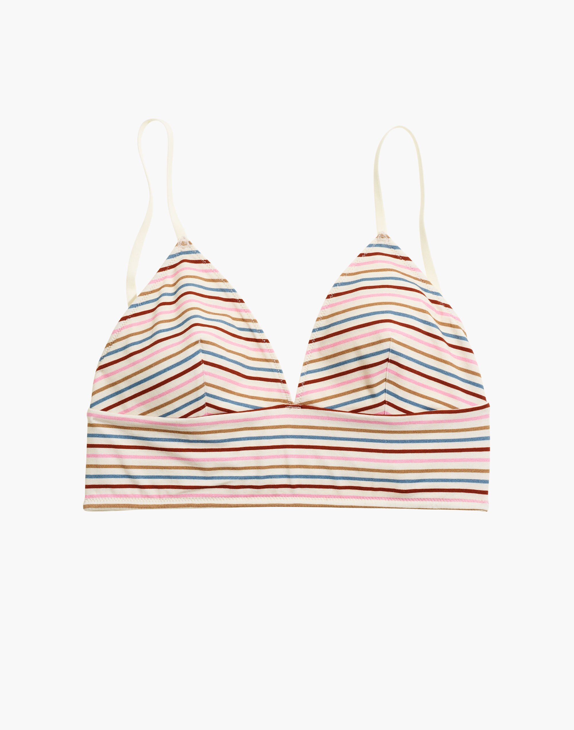 Cotton-Modal&reg; Kealy Longline Bralette in Rainbow Stripe
