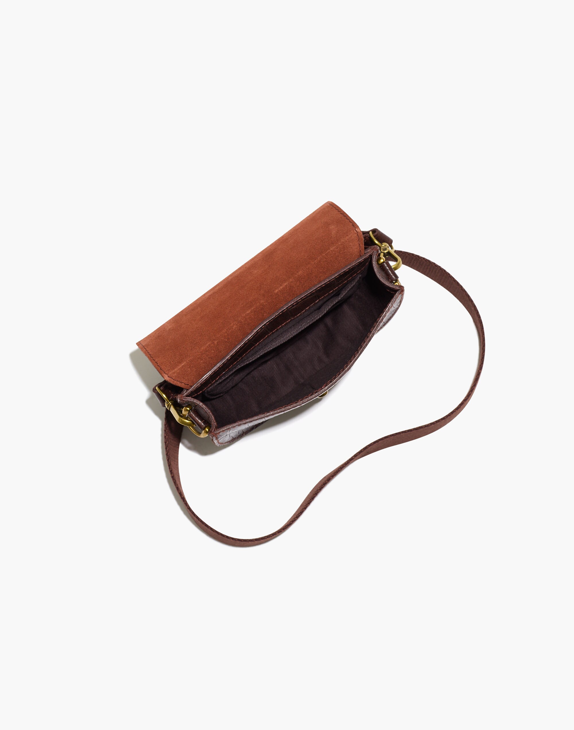 The Small Richmond Saddle Bag: Croc Embossed Leather Edition