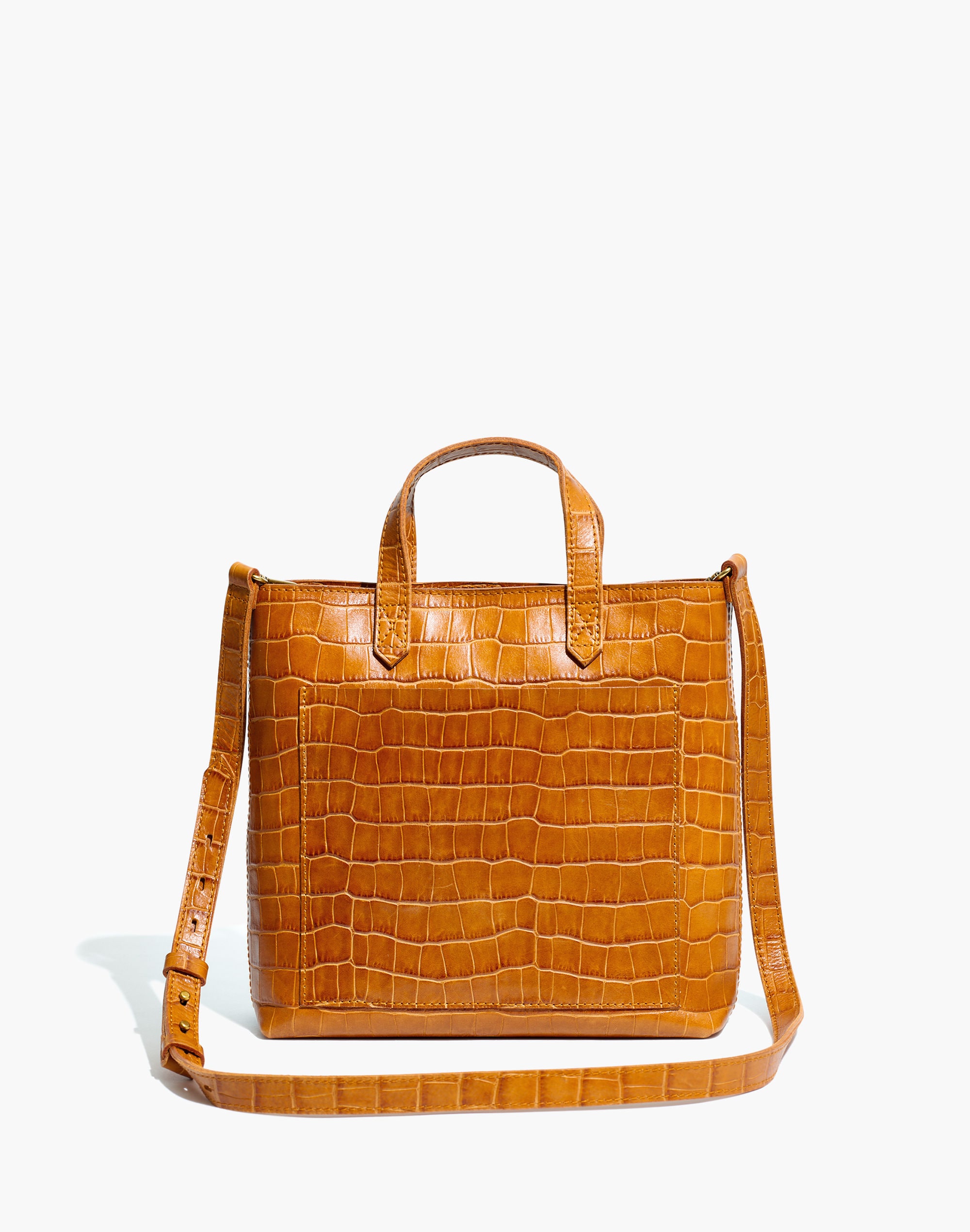 The Zip-Top Small Transport Crossbody: Croc Embossed Leather Edition