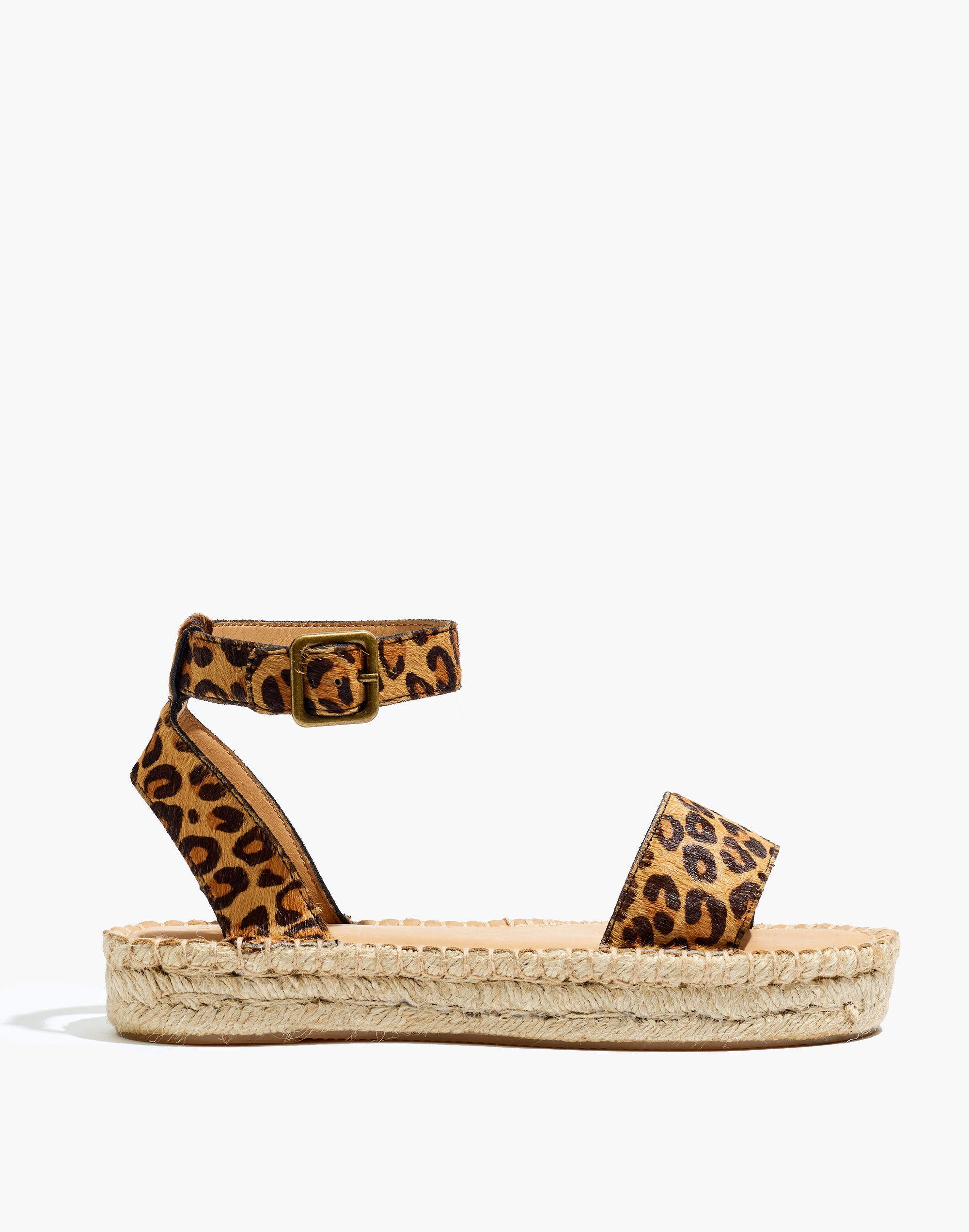 Soludos&reg; Flatform Cadiz Sandals in Leopard Calf Hair