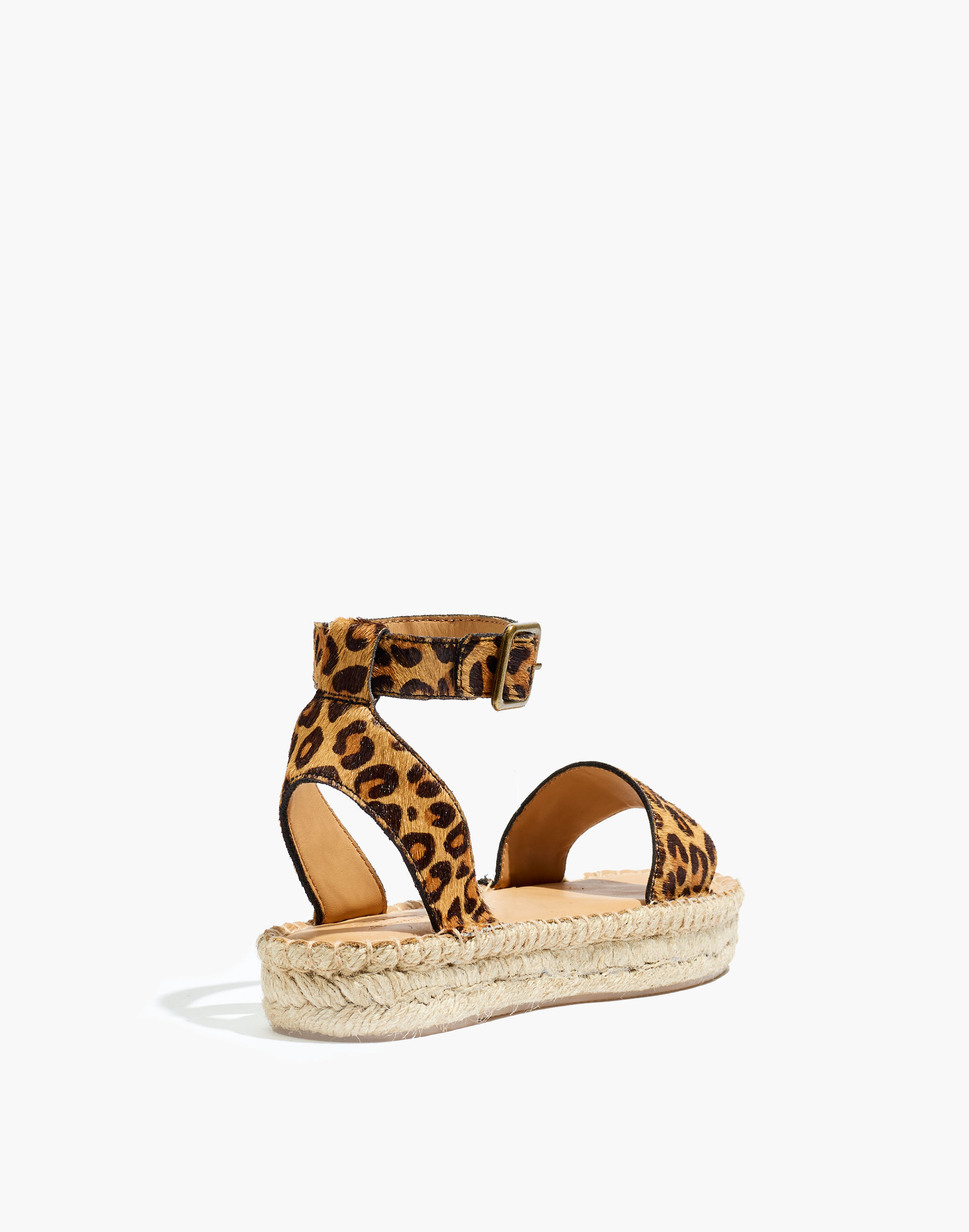 Soludos&reg; Flatform Cadiz Sandals in Leopard Calf Hair