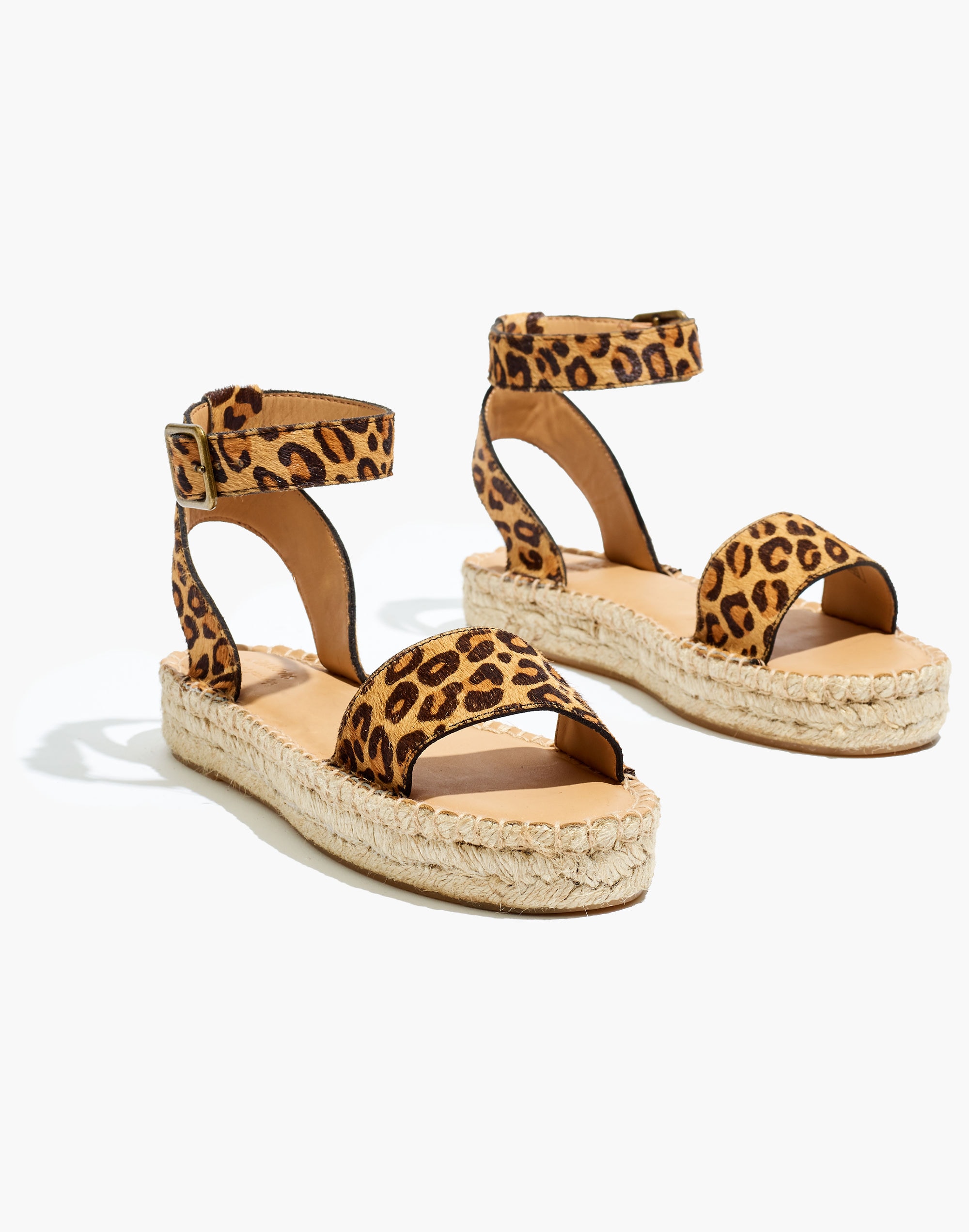 Soludos&reg; Flatform Cadiz Sandals in Leopard Calf Hair
