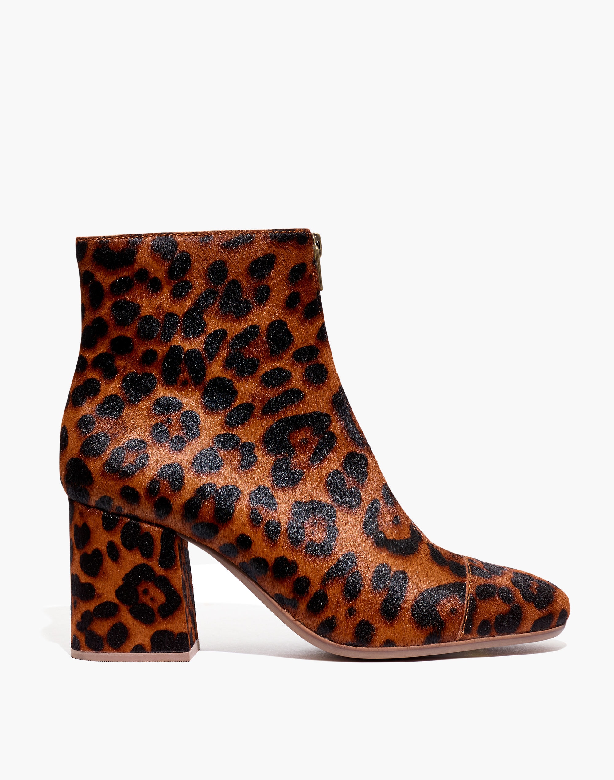 The Amalia Zip Boot in Leopard Calf Hair