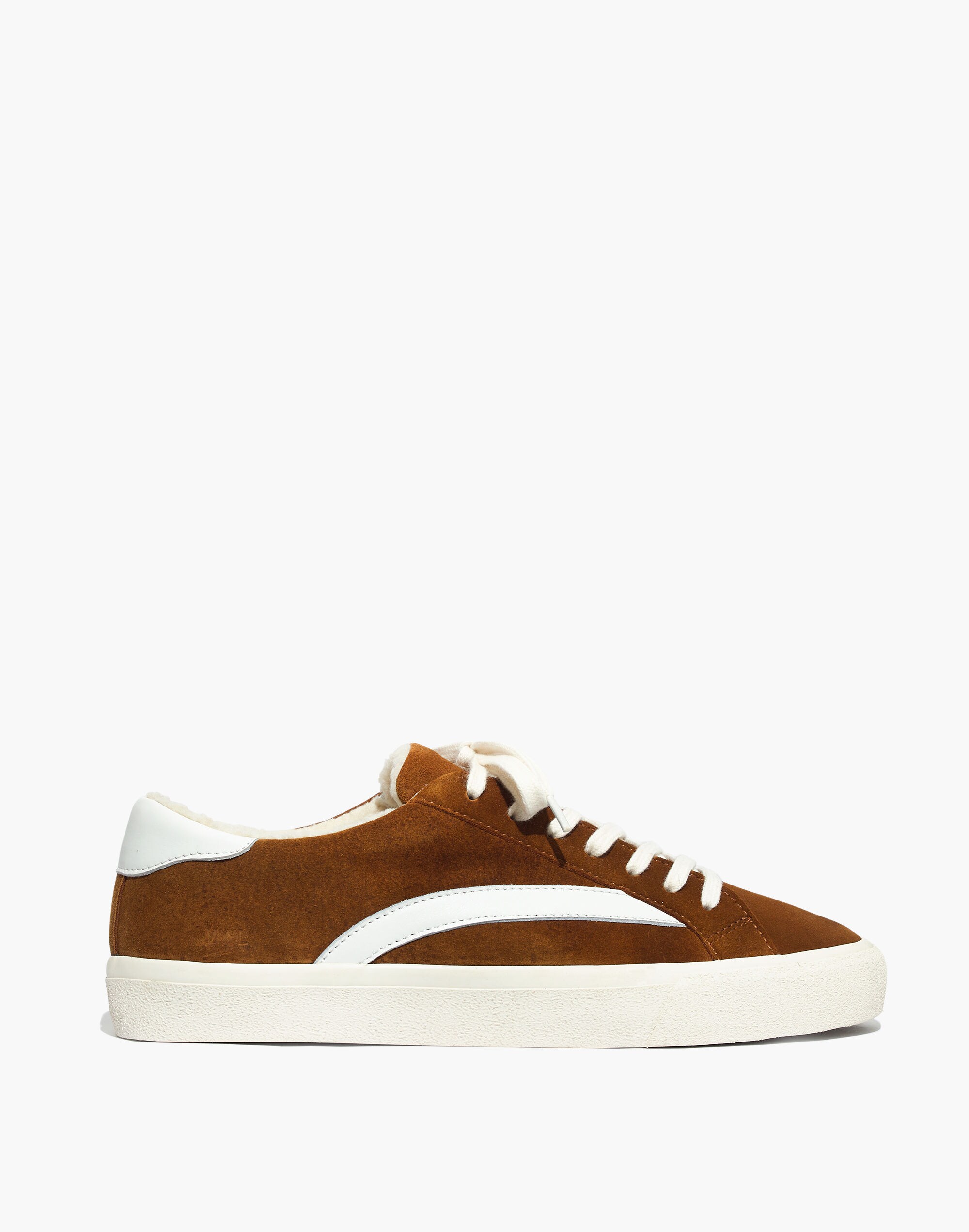 Sidewalk Low-Top Sneakers in Suede and Sherpa