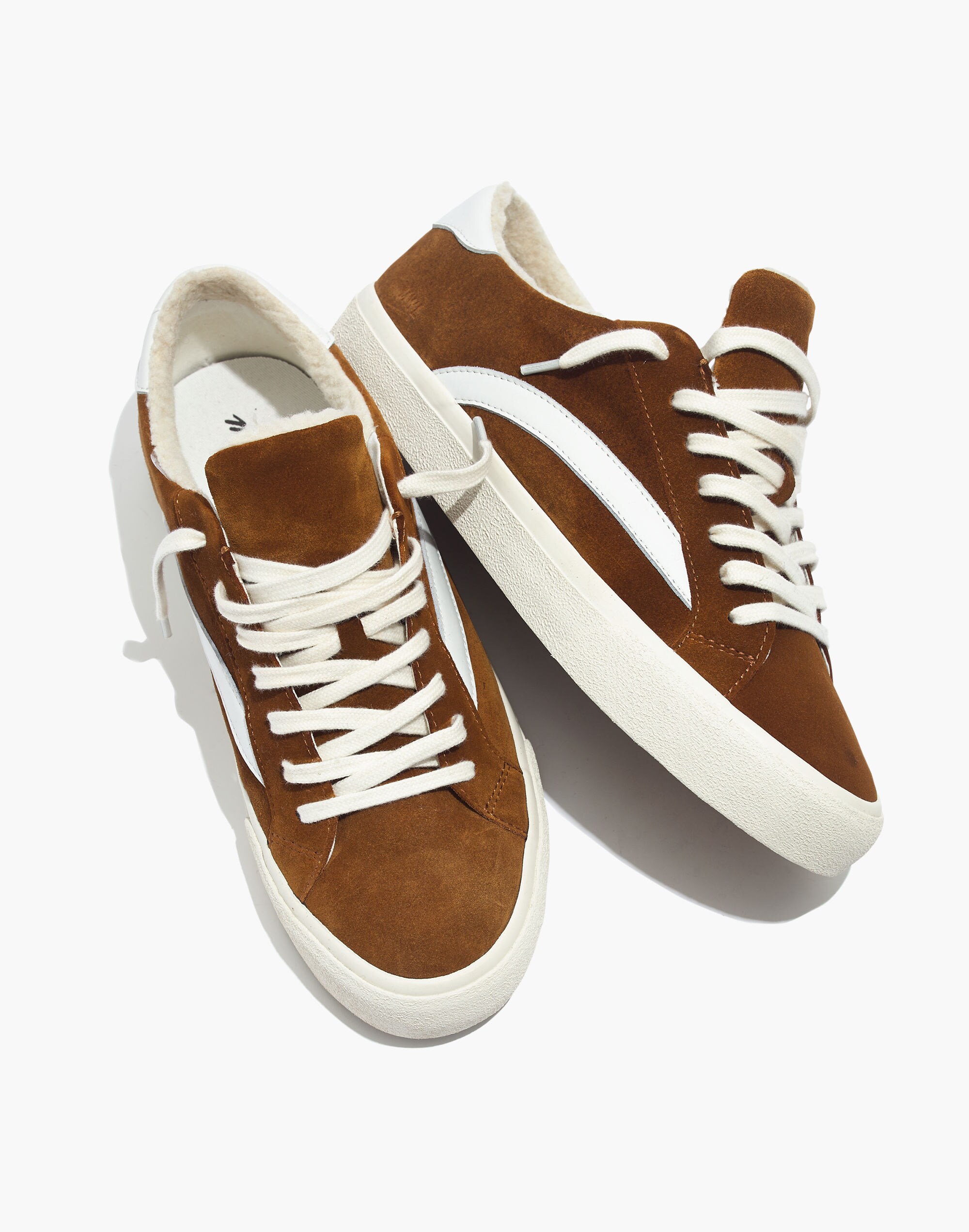 Sidewalk Low-Top Sneakers in Suede and Sherpa