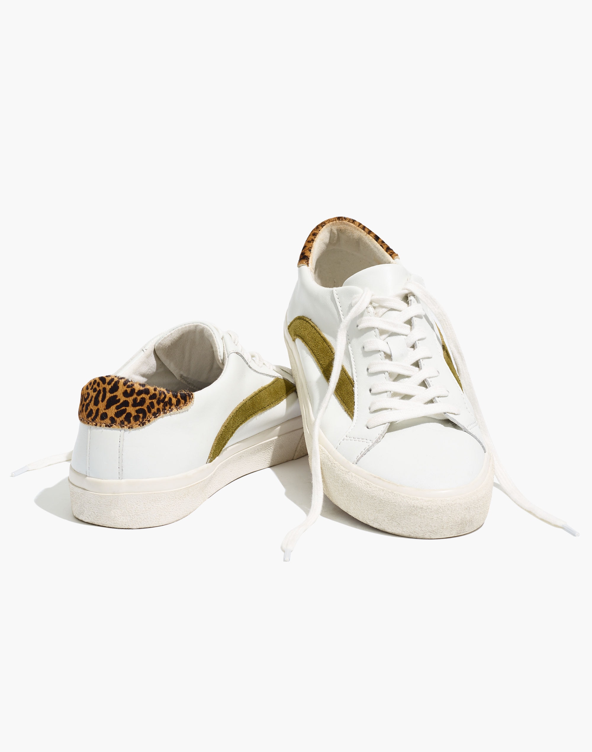 Sidewalk Low-Top Sneakers in Leather and Calf Hair